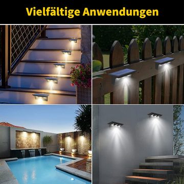 yozhiqu LED Außen-Wandleuchte Solar-Stufenleuchten, Garten Wandleuchten, Treppenleuchten, Wasserdicht nach IP65, geeignet für Gärten, Höfe, Treppen, Veranda