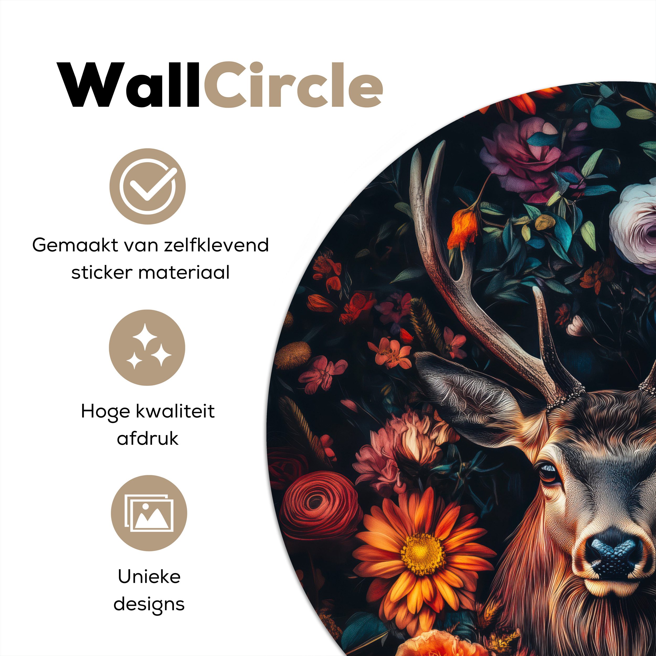 MuchoWow Wandsticker Hirsch - Tierporträt - günstig online kaufen