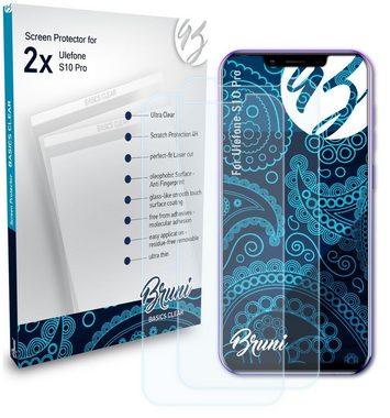 Bruni Schutzfolie Glasklare Displayschutzfolie für Ulefone S10 Pro, (2 Folien), praktisch unsichtbar