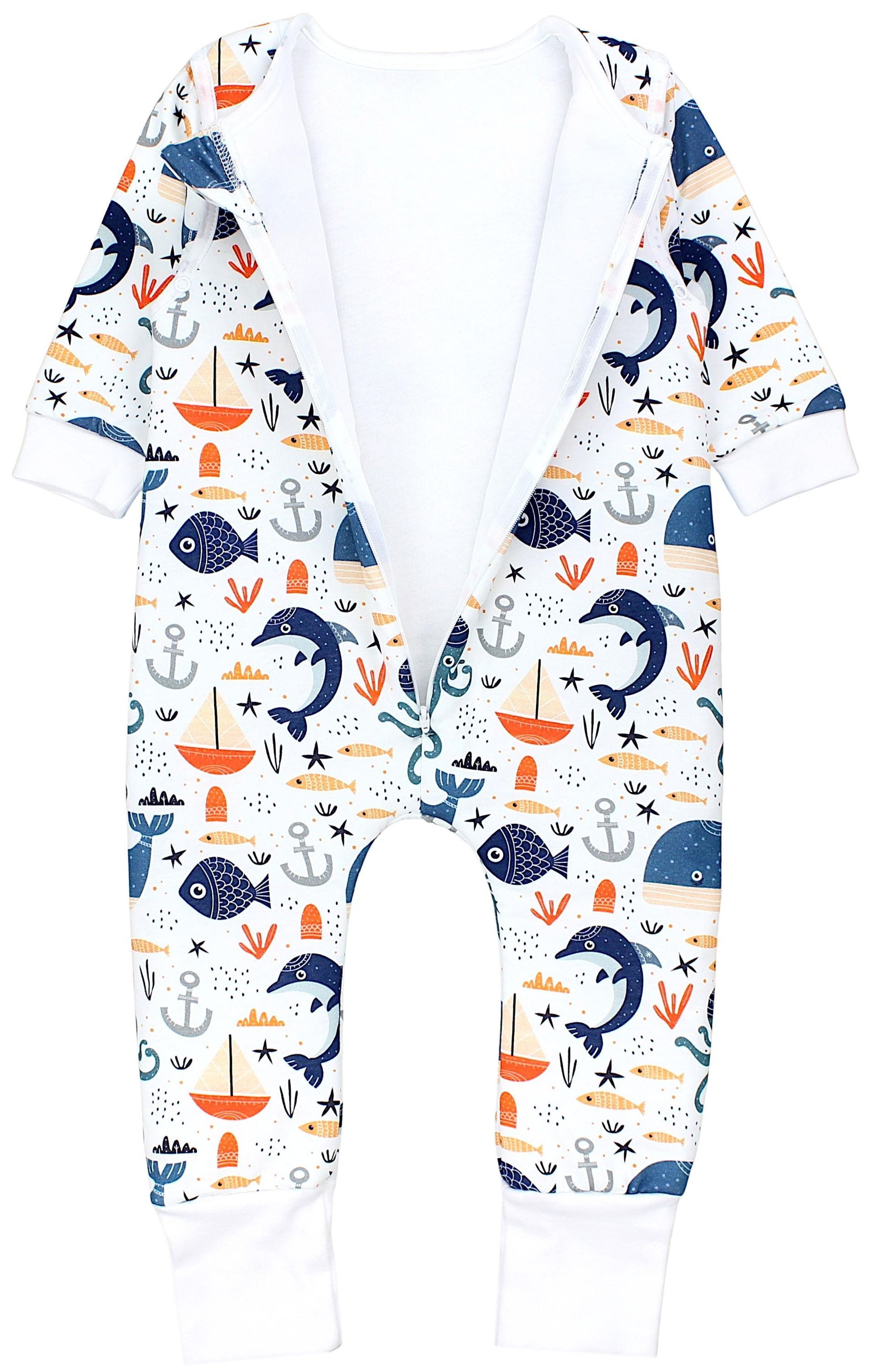 TupTam Babyschlafsack 2.5 TOG Schlafsack BIO-Baumwolle mit Beinen und Ärmeln Herbst Winter – Bild 4 von 5