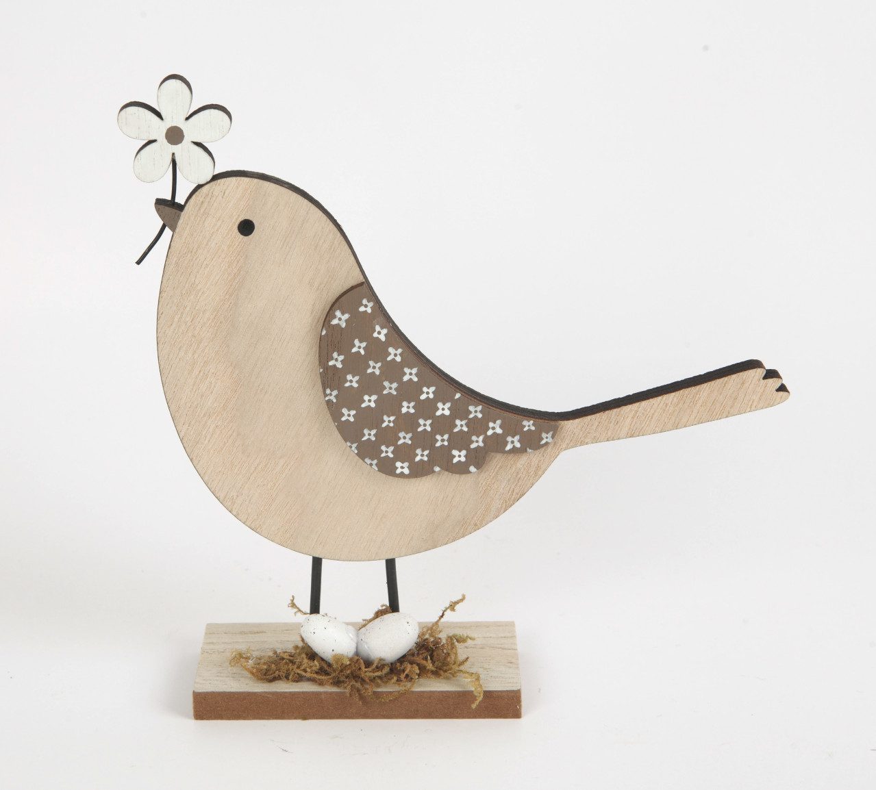 Trend Line Dekoobjekt TrendLine Aufsteller Holz mit Vogel und Blumen 18