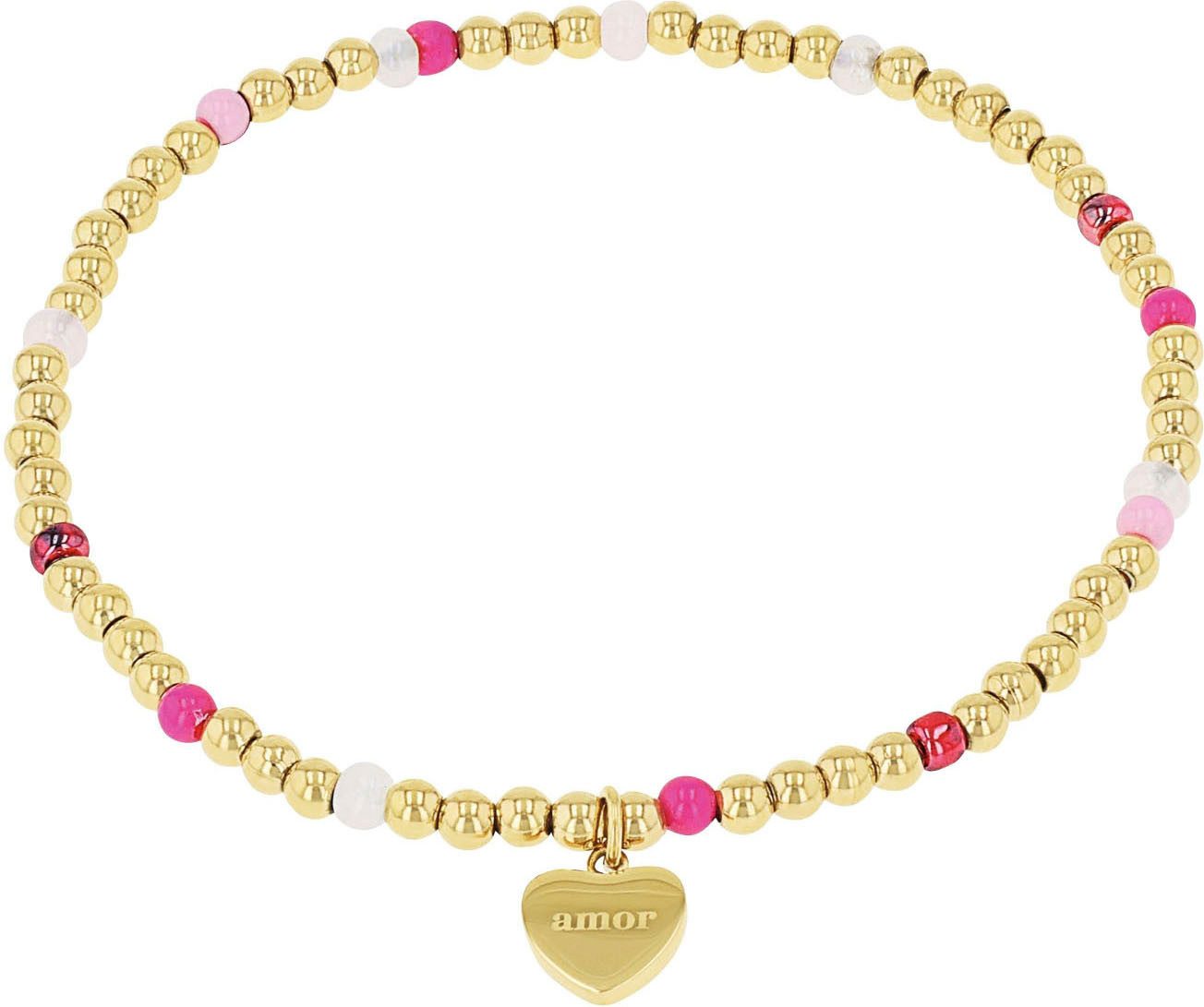 Amor Armband Herz, mit Glasstein, Stein (synth)