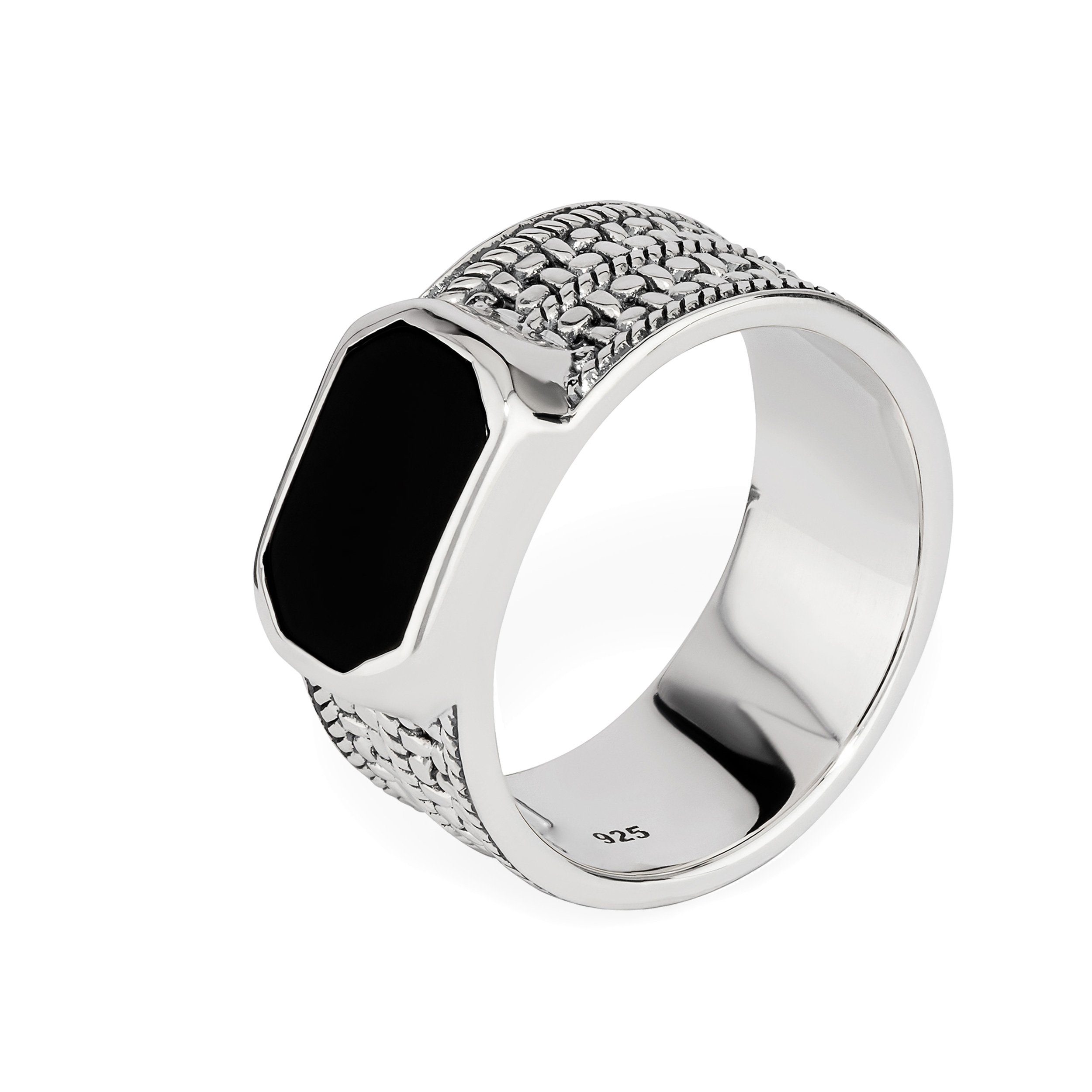 NKlaus Silberring 66mm Herrenring echt Onyx günstig online kaufen