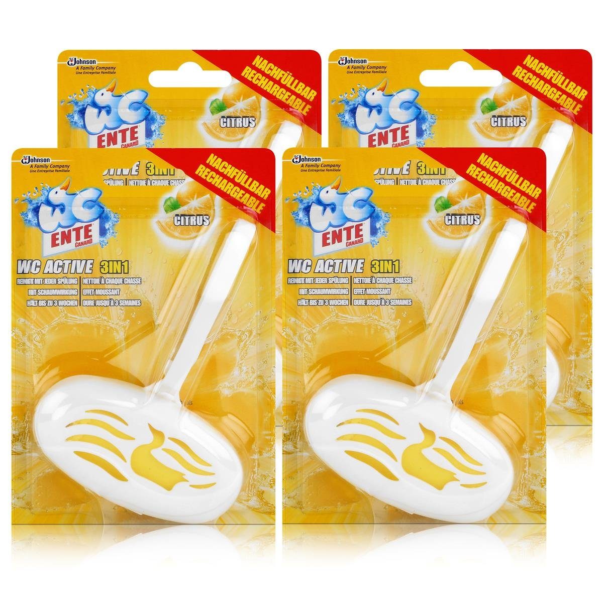 WC Ente WC Active Einhänger Citrus 40g WC-Frische (4er Pack) WC-Reiniger