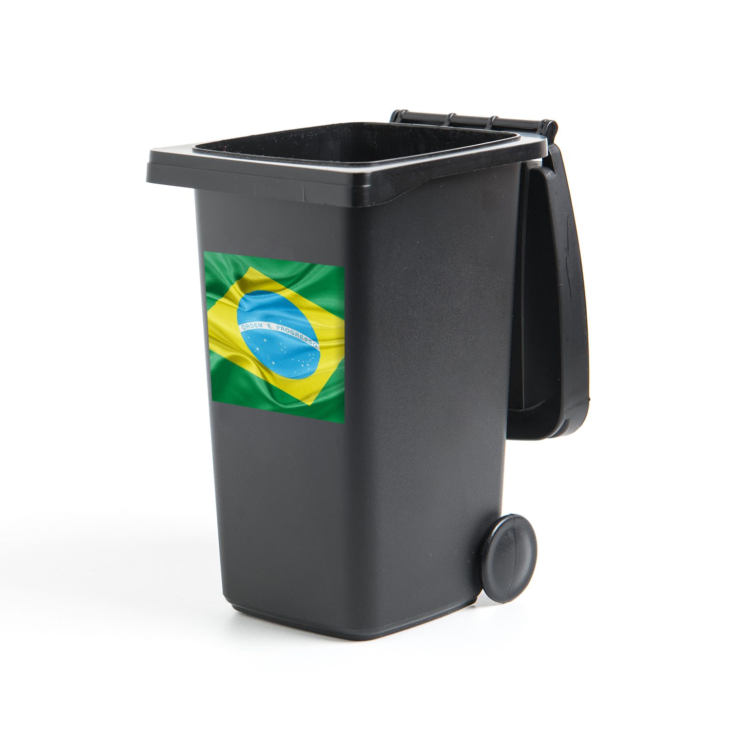 Brasilien MuchoWow Flagge Wandsticker Container, St), der Mülltonne, Nahaufnahme Abfalbehälter (1 von Sticker, Mülleimer-aufkleber,