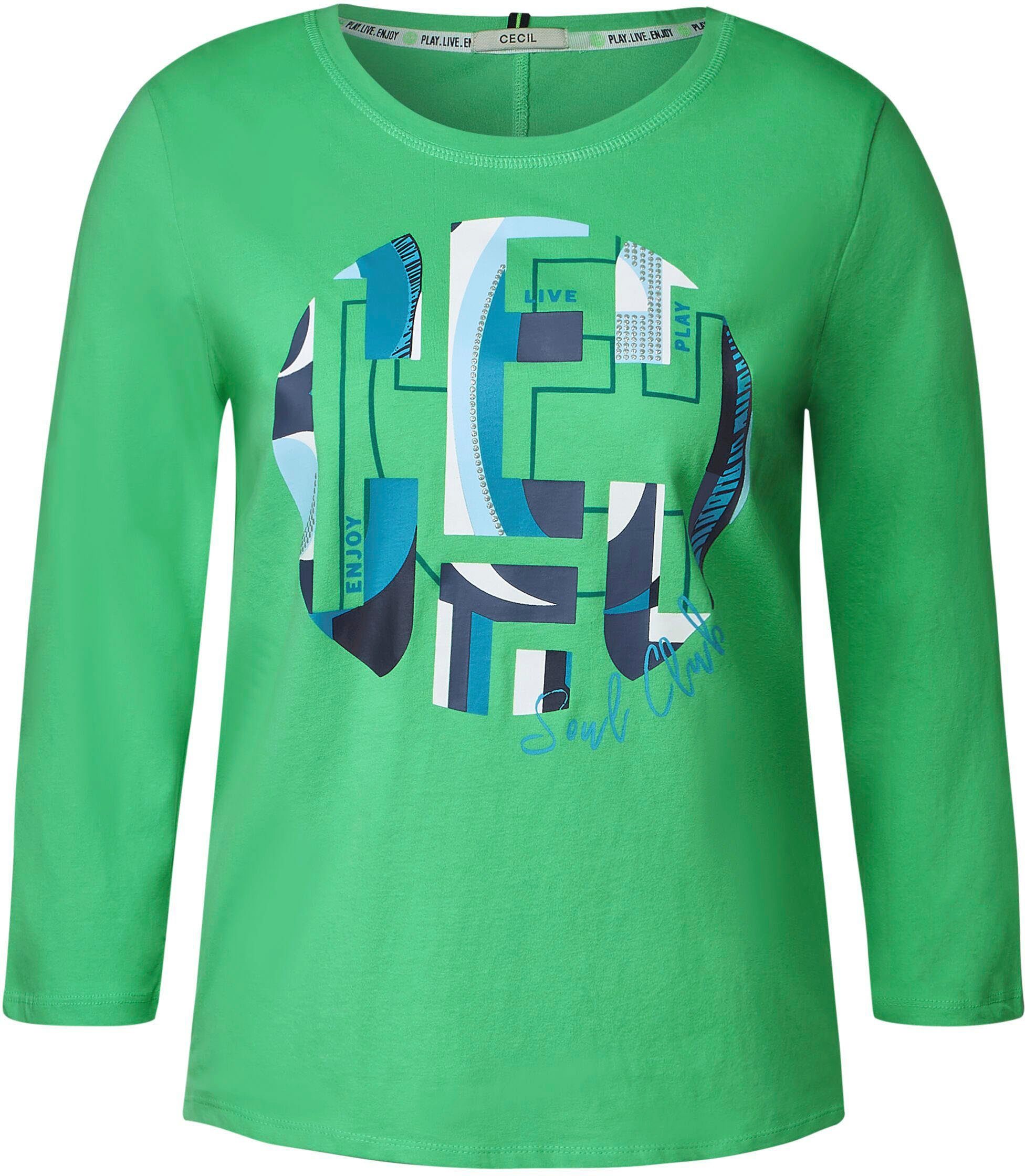 Cecil 3/4-Arm-Shirt in modernem Design green smash