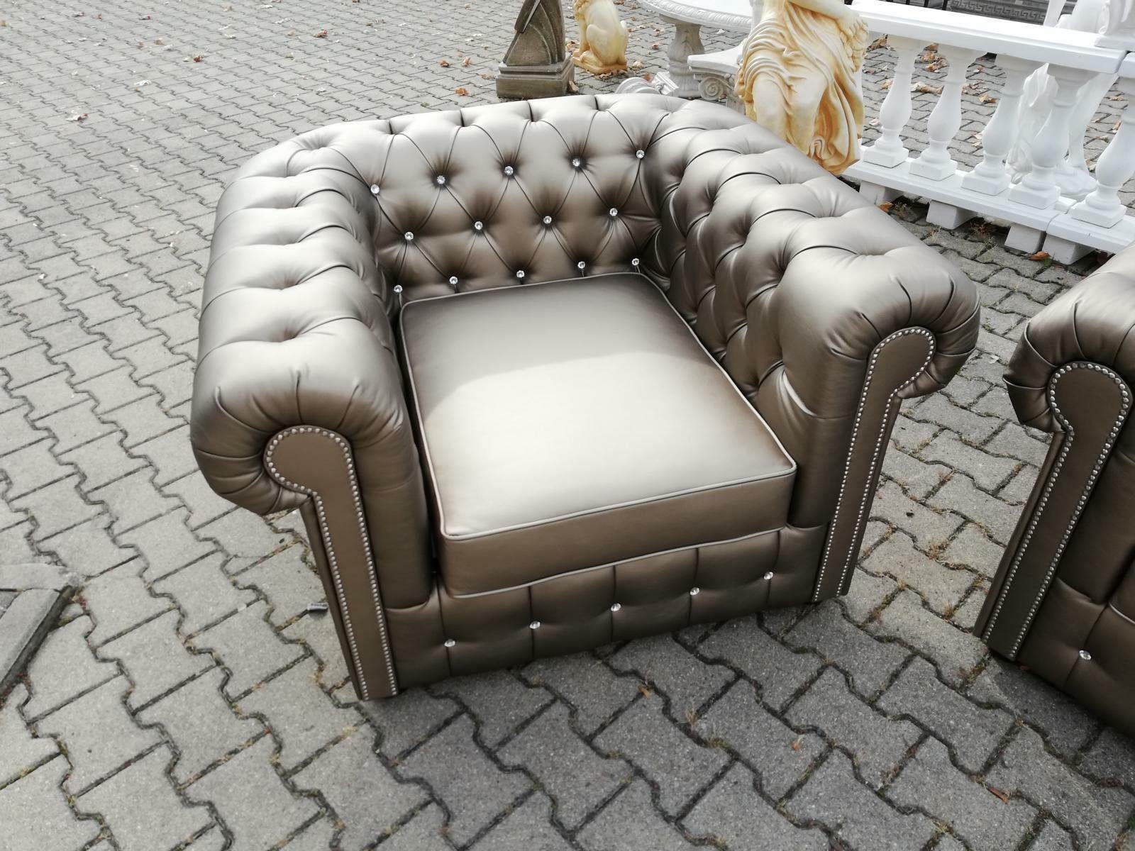 Designer Made Chesterfield JVmoebel in Europe Polster Sitzer, 2+1 Sofa Sofagarnitur Couch Sofa