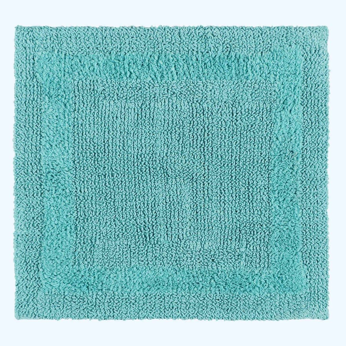 Homescapes Badematte Duschvorleger aqua 50x50 cm aus 100% Baumwolle, Höhe 20 mm, quadratisch, 50 x 50 cm