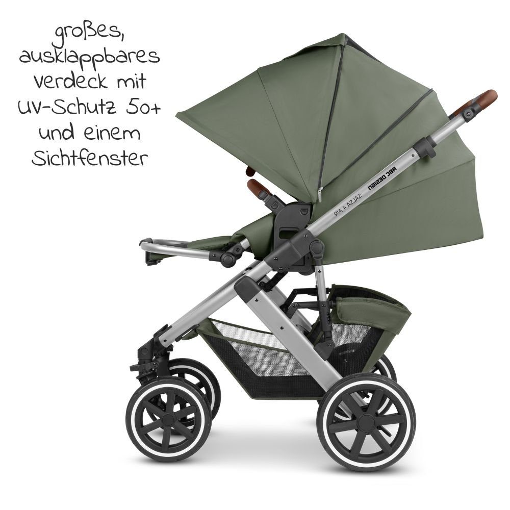 Sportsitz, Babywanne, Salsa mit Regenschutz Kombi-Kinderwagen Olive, Set ABC Buggy Air 4 2in1 - Kinderwagen Design
