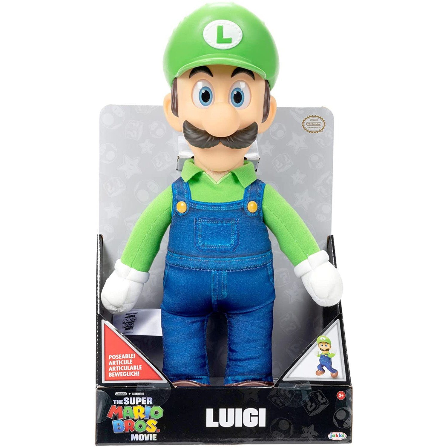 Jakks Pacific Actionfigur, SUPER MARIO Movie Luigi, Plüsch, 38cm