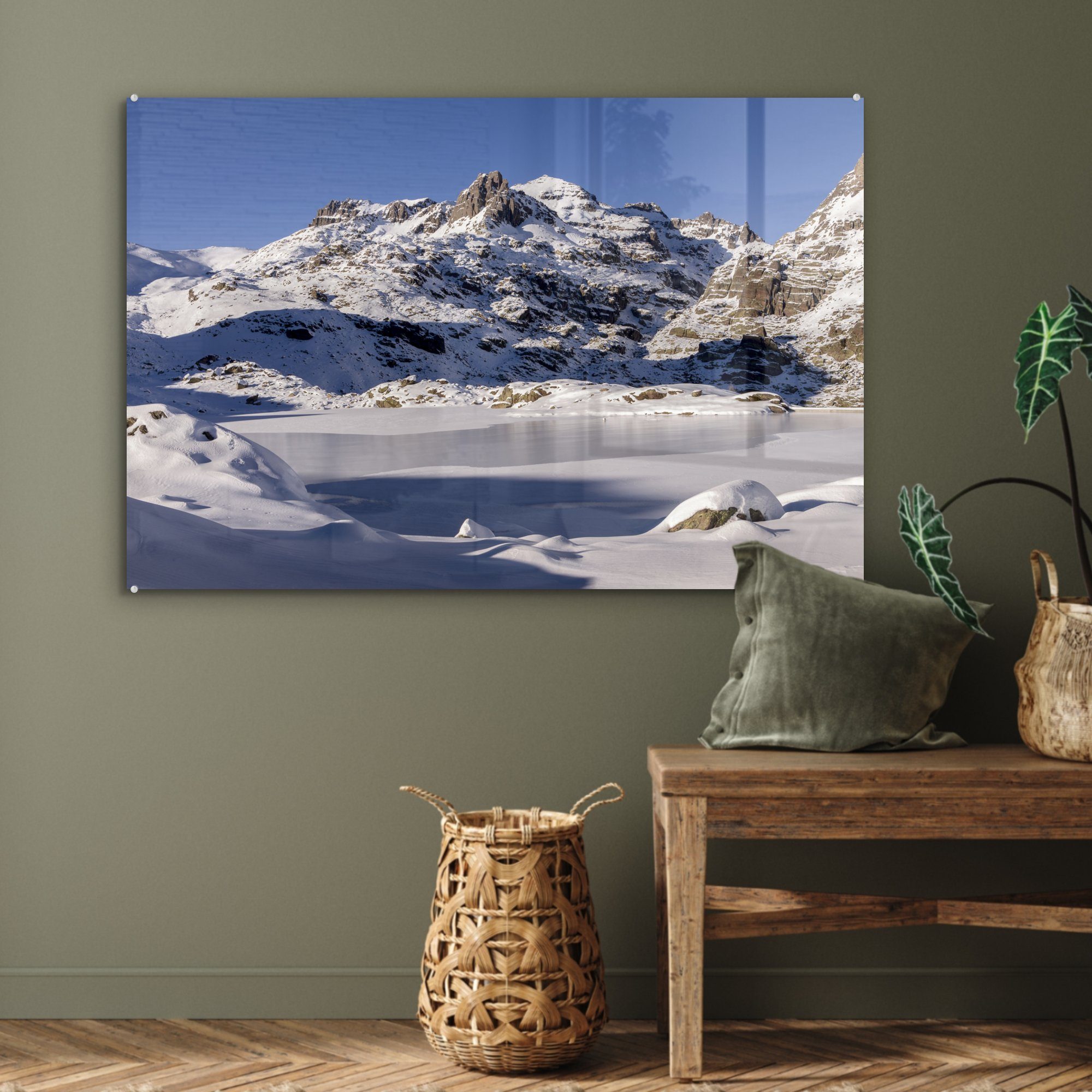 Acrylglasbilder im (1 Wohnzimmer Schlafzimmer Mercantour-Nationalpark St), Acrylglasbild Europa, Winterlandschaft MuchoWow & in