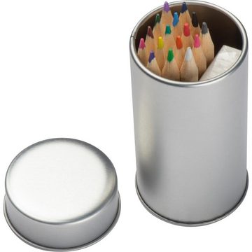 Livepac Office Buntstift Malset mit 16 Buntstiften, Radierer und Spitzer in einer Metallbox
