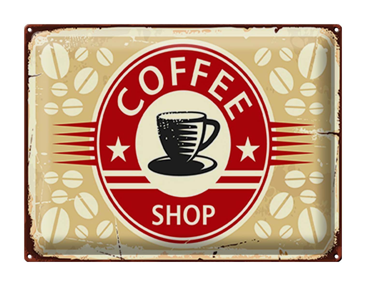 Metallschild Retro 40x30cm Kaffee Coffee Shop