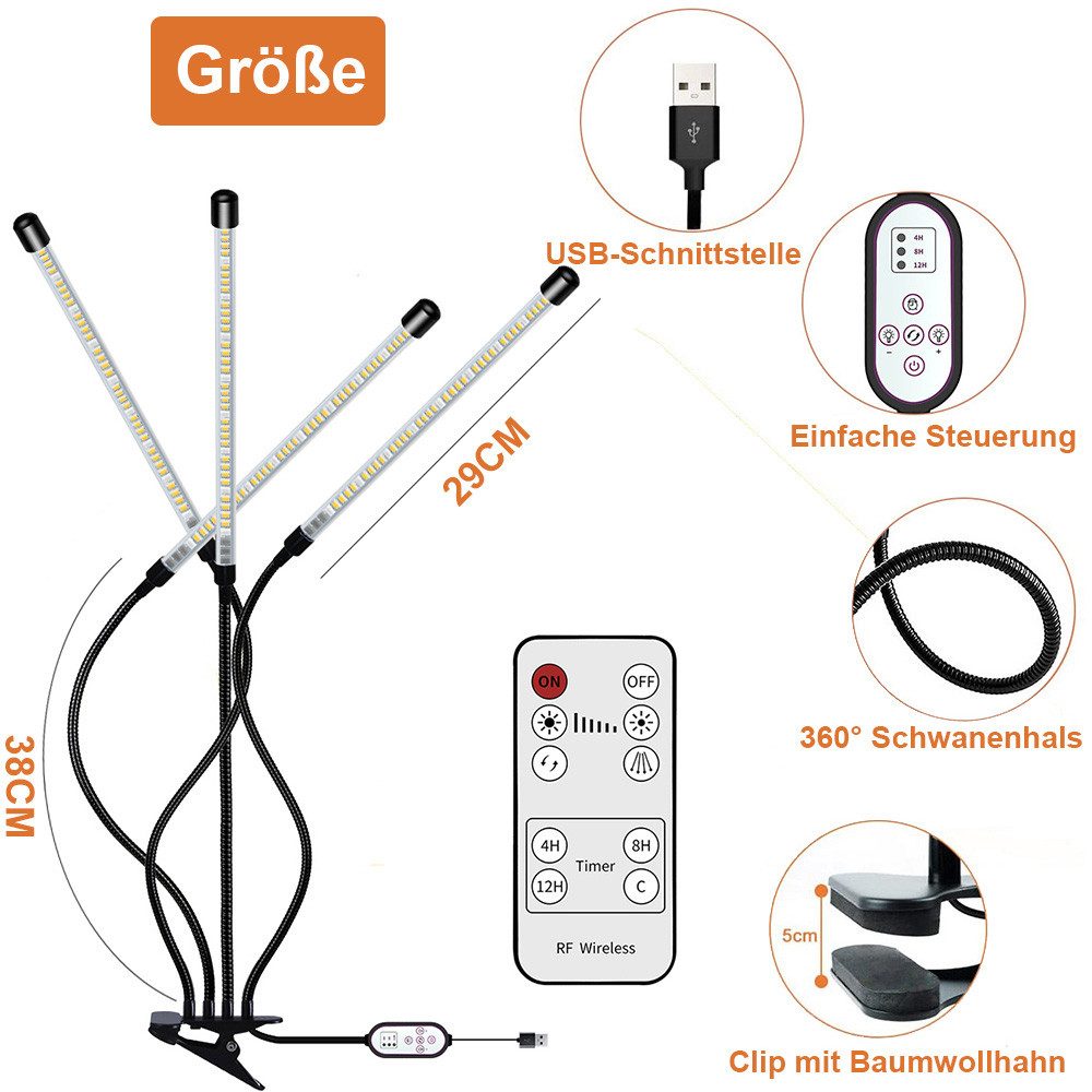 MUPOO Pflanzenlampe Pflanzenlampe,Vollspektrum Pflanzenlicht,Wasserdichte, günstig online kaufen
