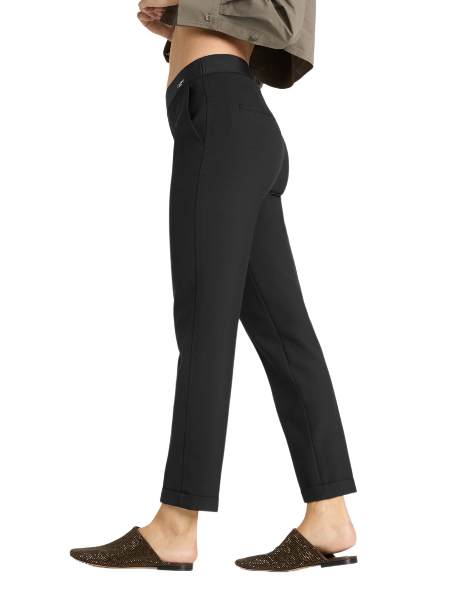 Cambio Stoffhose schwarz, Casual, Polyester, Unifarben, Slim Fit, Mittel
