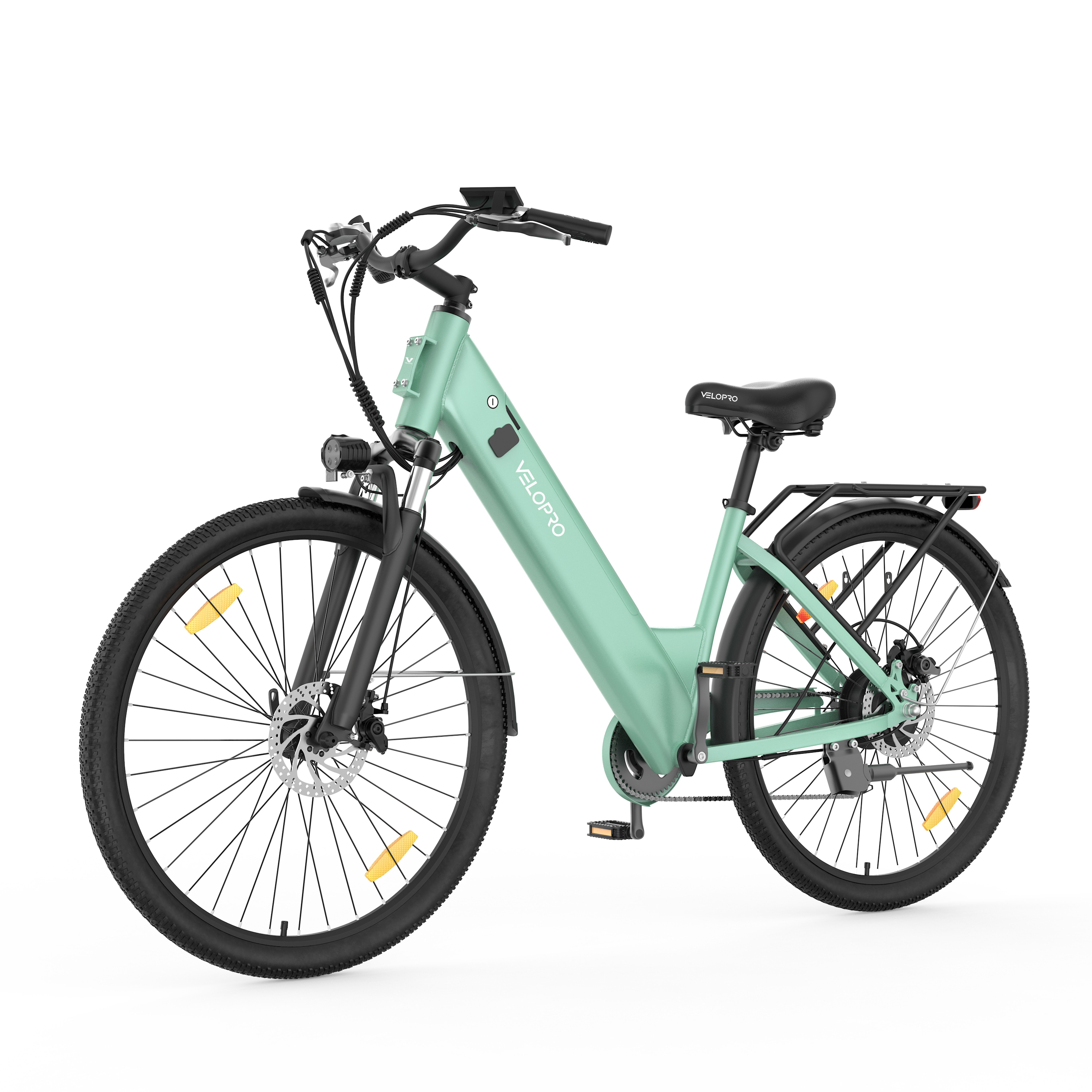 PIXAR E-Bike Cityrad Velopro C1 27,5 Zoll City Elektrofahrrad, 36 V 13 Ah Akku, 7-Gang, 7 Gang, Heckmotor, 468 Wh, Multifunktions-LCD; 250W Heckmotor; Gepäckträger