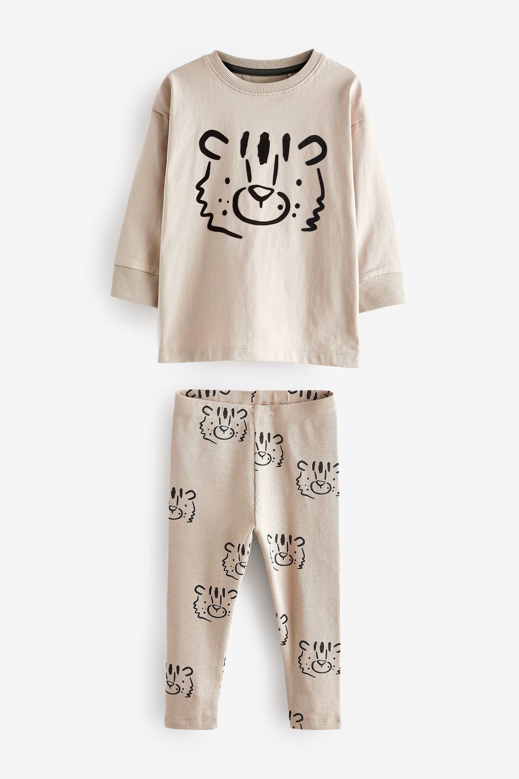 Next Pyjama Gerippter Snuggle Multi 3er-Pack Animal (6 tlg) Leggings-Pyjama
