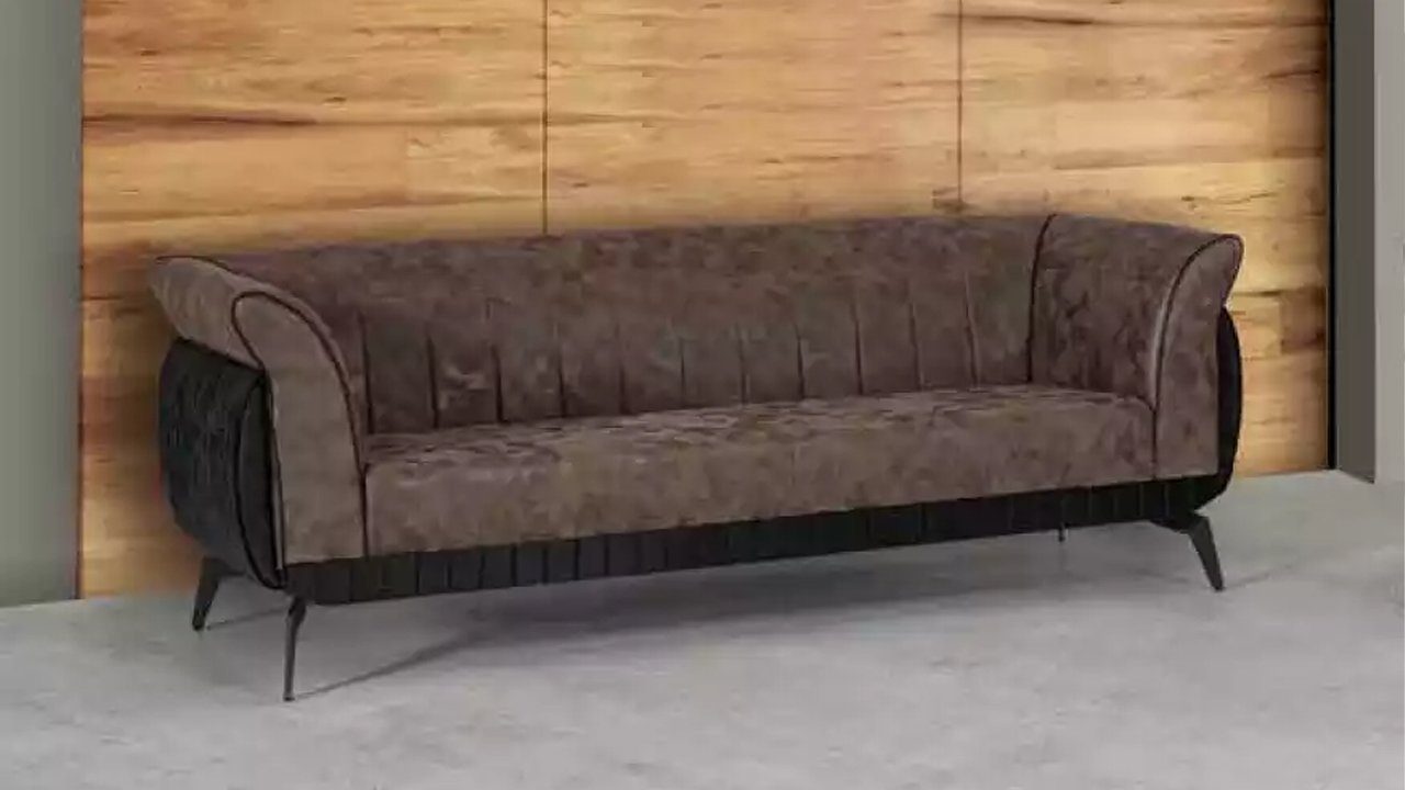 Dreisitzer JVmoebel Braune Made Sessel Sofagarnitur Europe Sofa Arbeitszimmermöbel In Couch,