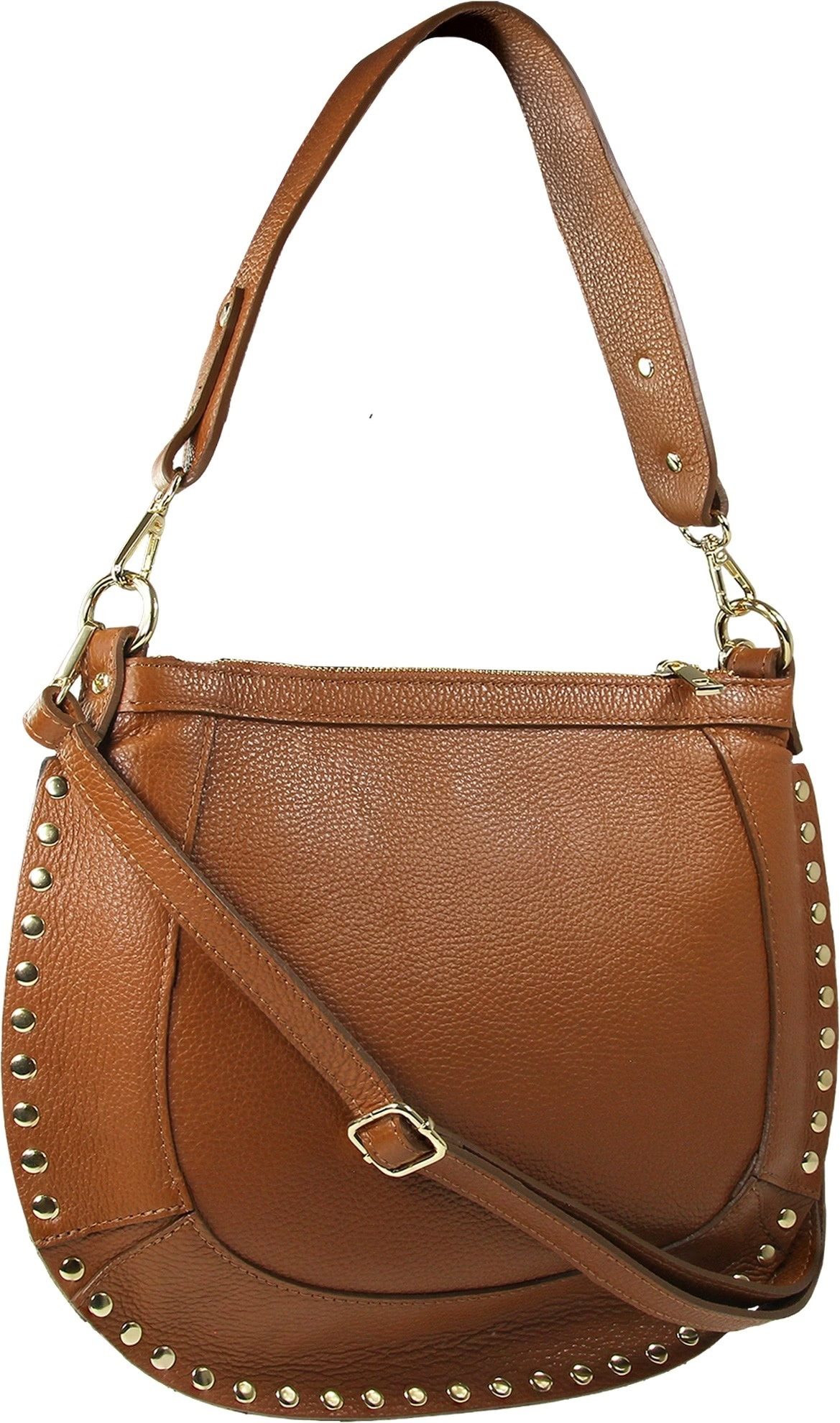 Toscanto Schultertasche Toscanto Damen Schultertasche (Schultertasche), Damen Leder Schultertasche, Umhängetasche, hellbraun ca. 36cm
