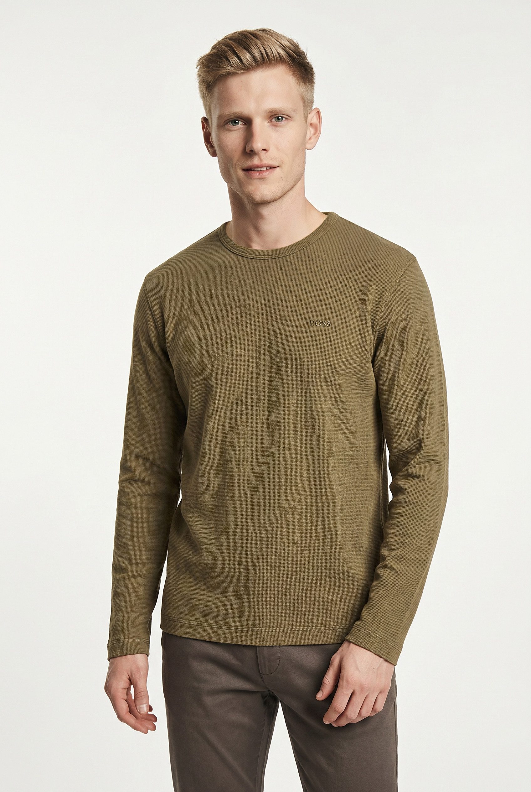 BOSS ORANGE Langarmshirt Tempesto mit BOSS-Stickerei