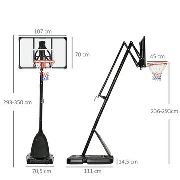 SPORTNOW Basketballständer höhenverstellbarer Basketballkorb für Kinder und Erwachsene, Stahl