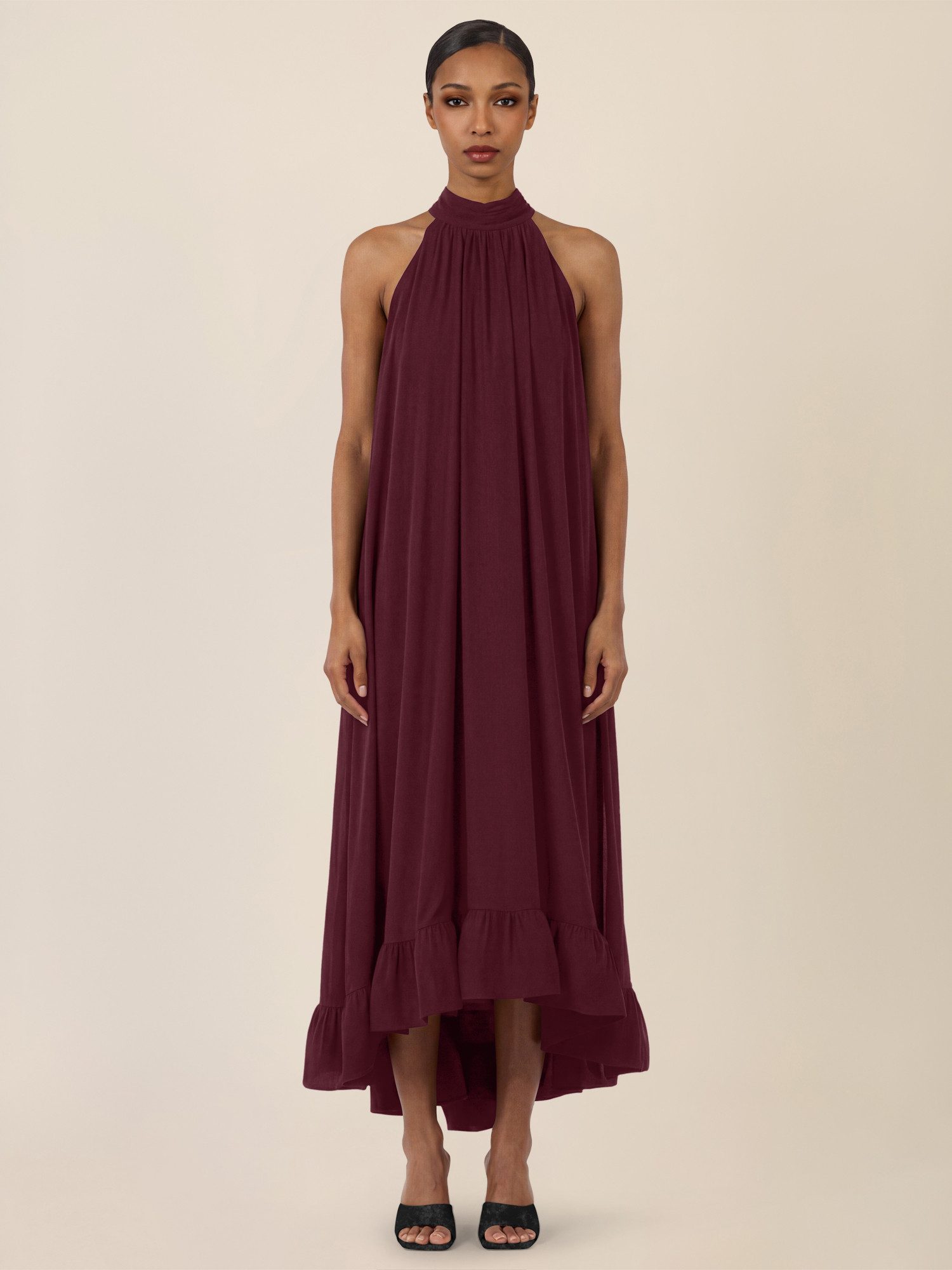 Apart Chiffonkleid mit Volantsaum