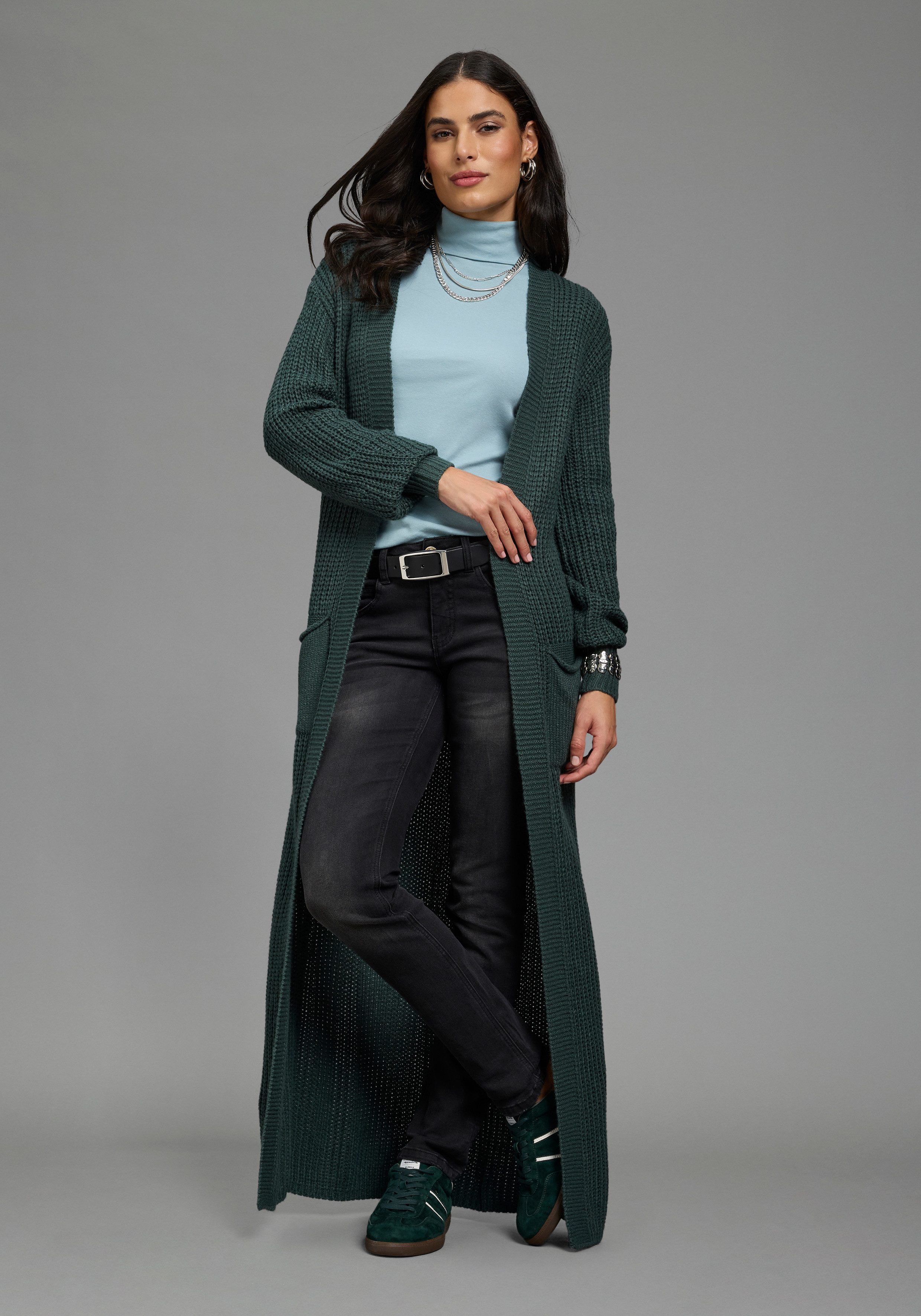 Laura Scott Longstrickjacke aus kuscheligem Grobstrick
