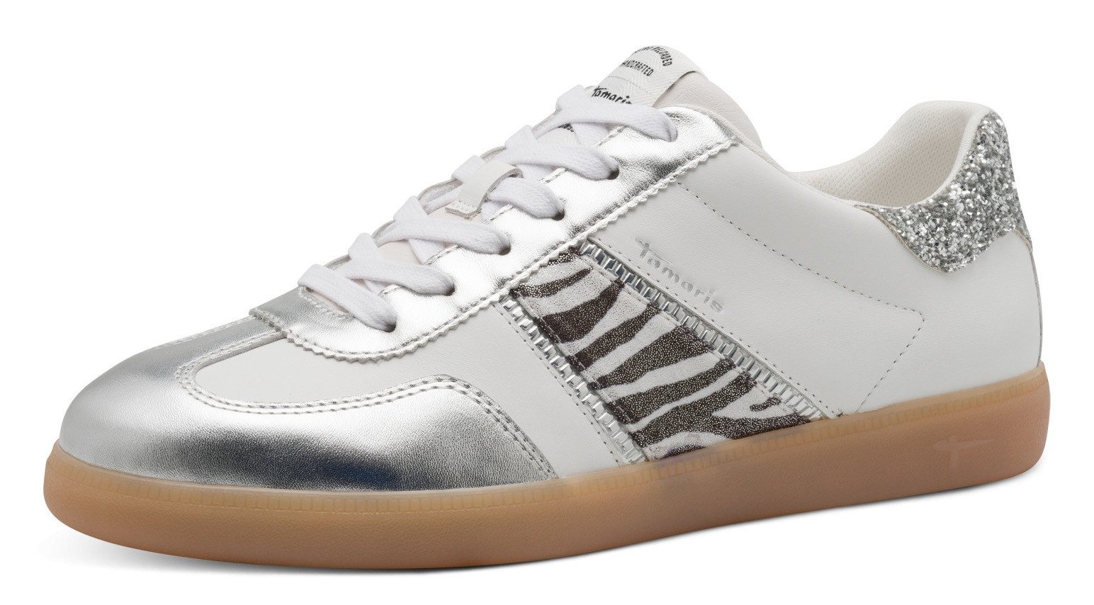Tamaris Plateausneaker, Freizeitschuh, Halbschuh, Schnürschuh mit Glitter a günstig online kaufen