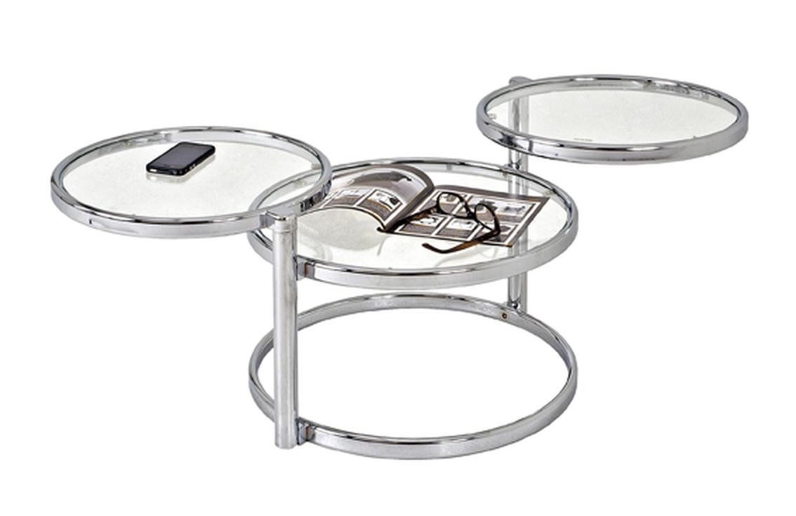 PREISBRECHER Couchtisch Ottawa, Couchtisch aus Stahlrohr in chrom, Ablagen günstig online kaufen