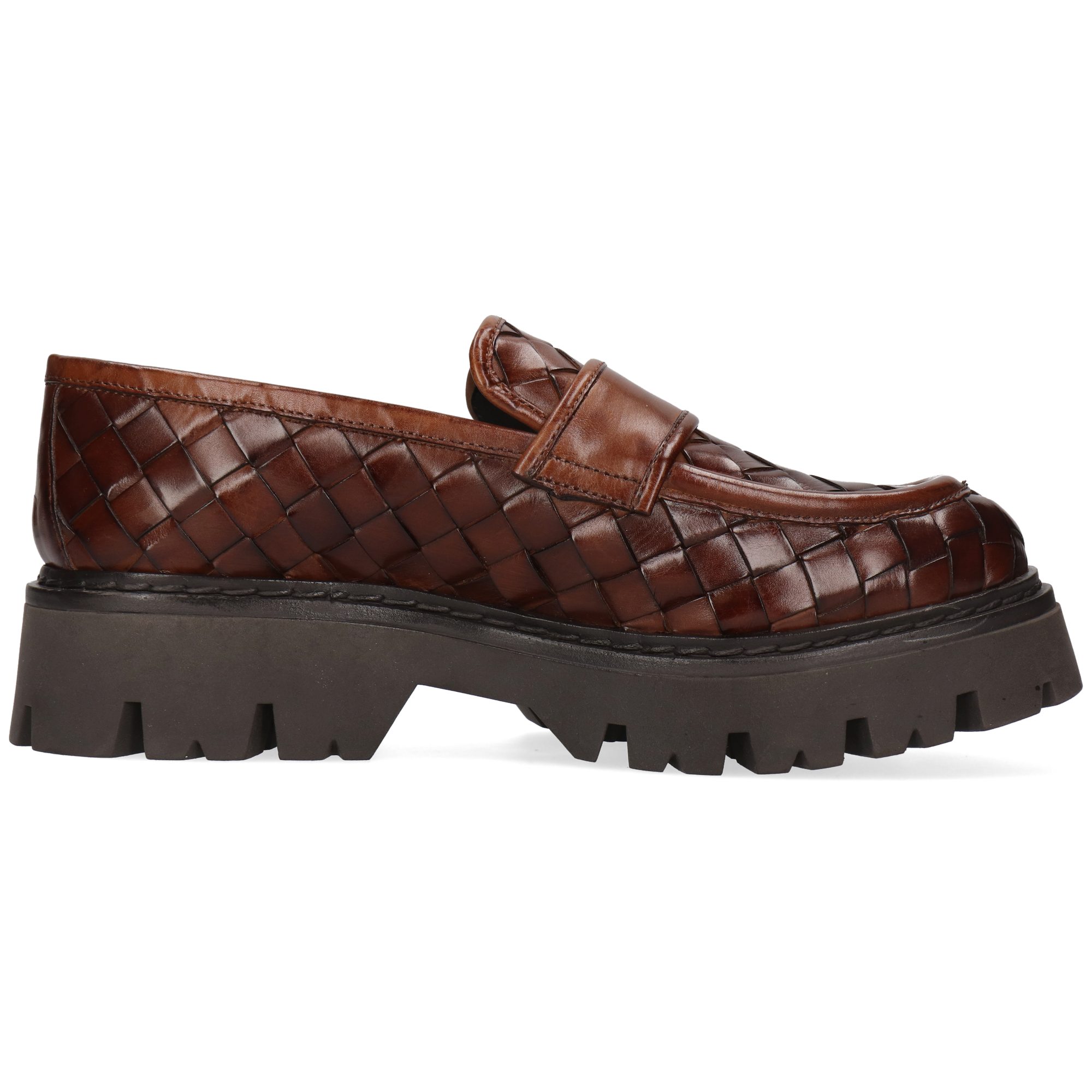 Melvin & Hamilton Thelia 6 Leder-Geflochtene Schuhe für Damen Loafer Flache Absätze, Echtes Leder, Vegetabile Gerbung, Von Hand geflochten