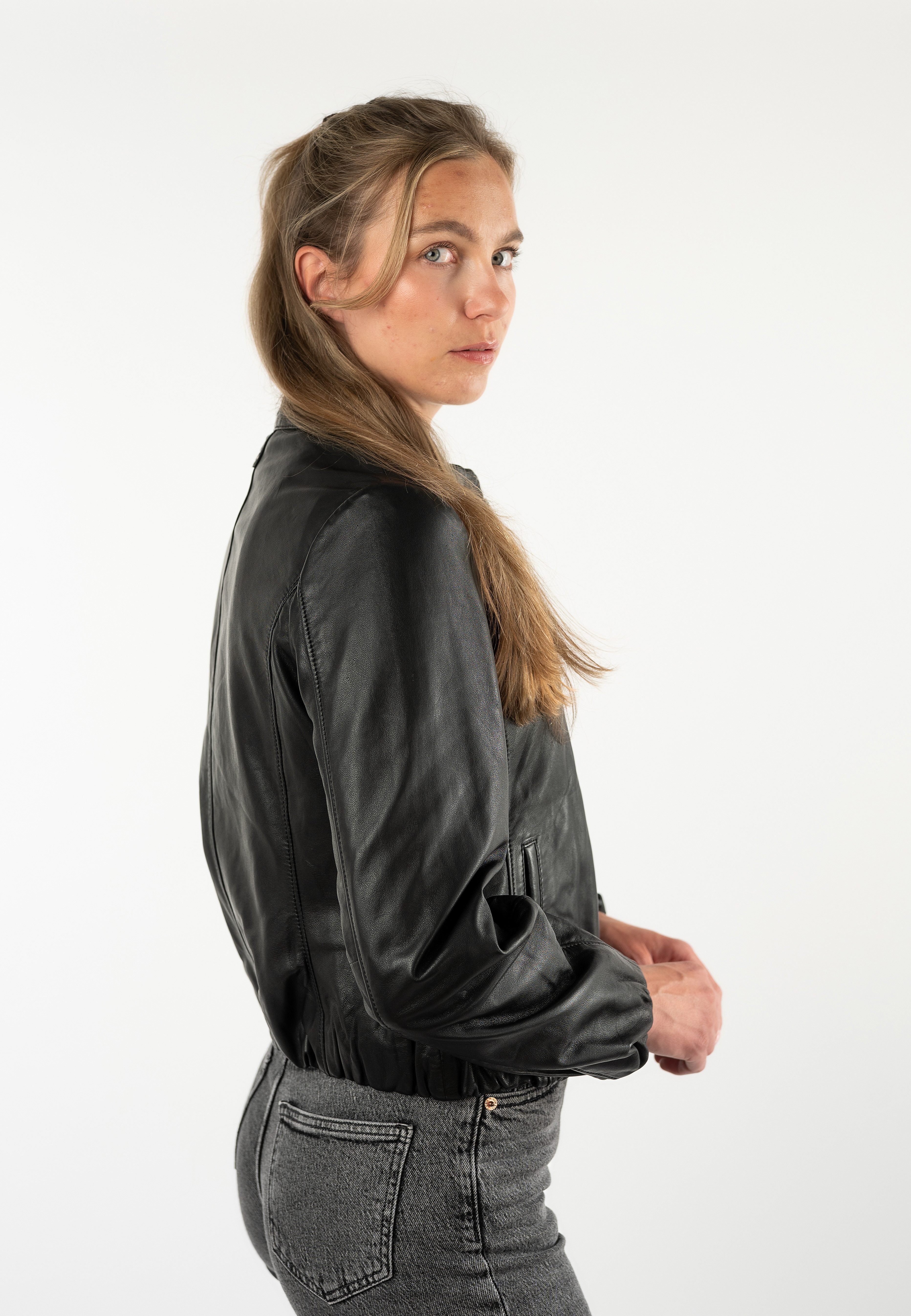 Mauritius Lederjacke MWSvala mit elastischen Saum- und Ärmelabschlüssen