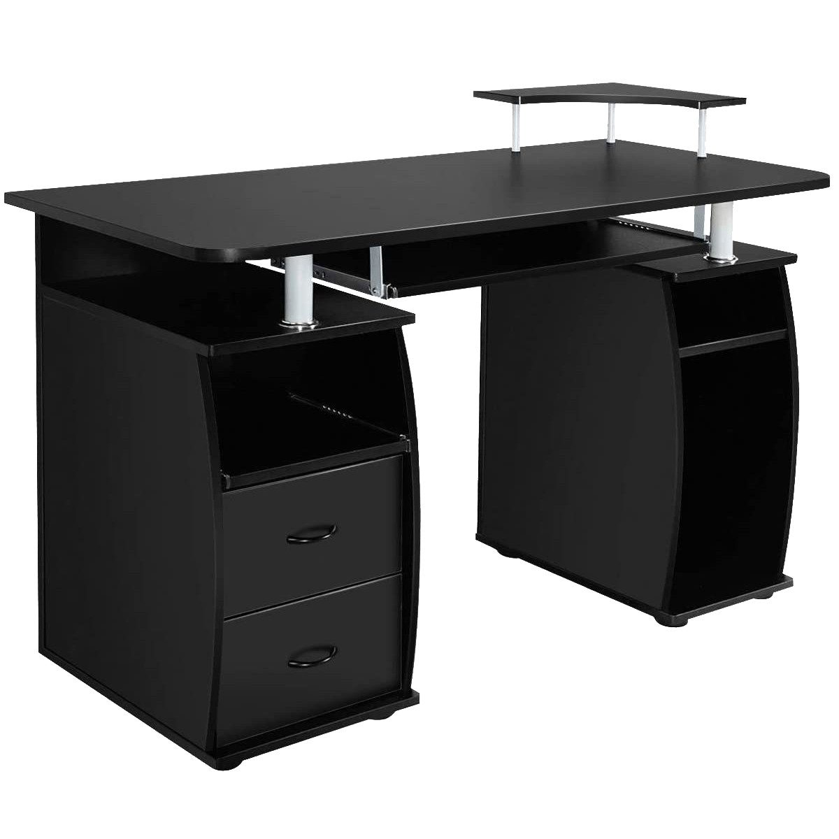 COSTWAY Computertisch, mit Tastaturauszug Druckerablage und 2 Schubladen günstig online kaufen
