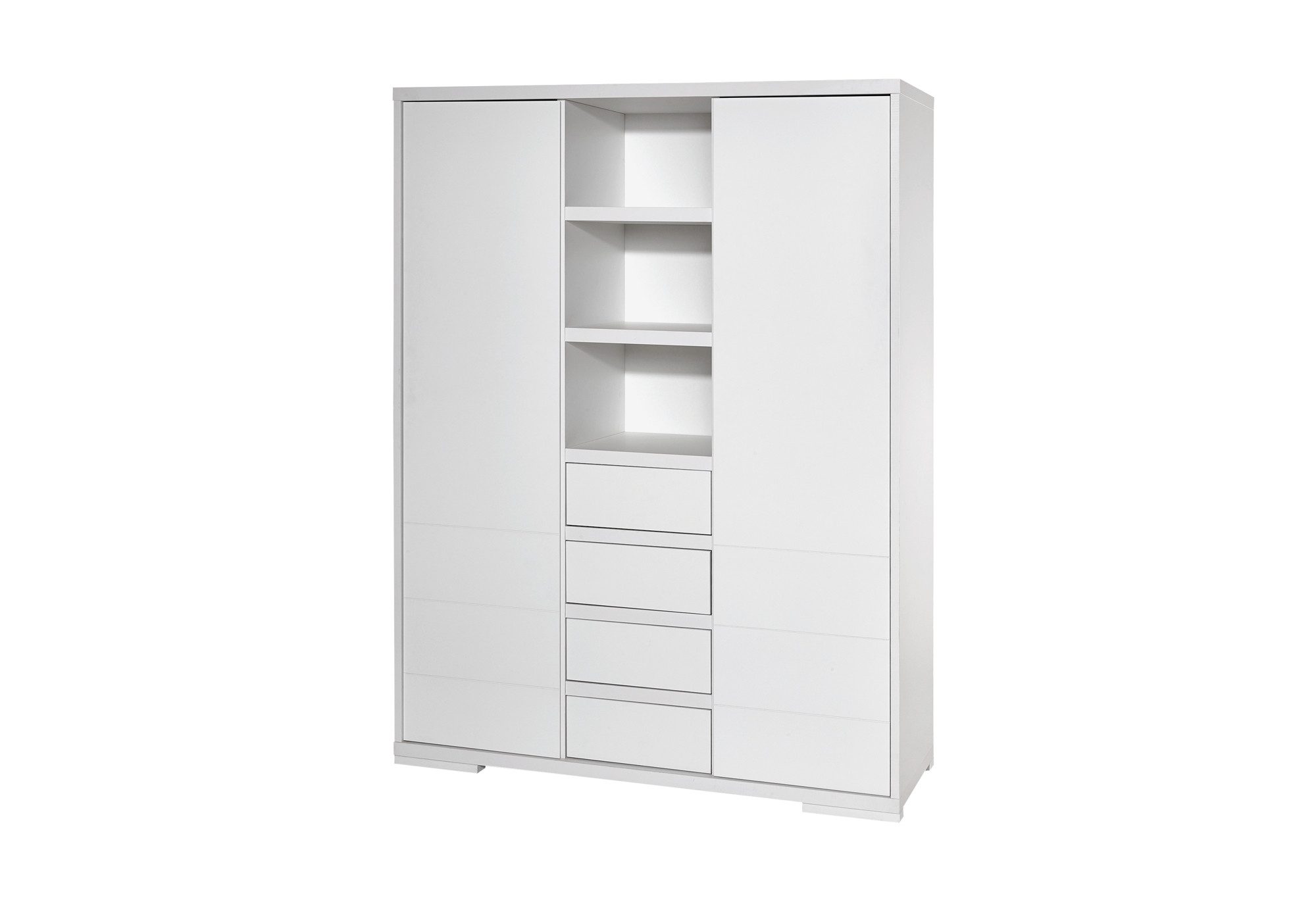 Schardt Kinderkleiderschrank Schrank Maxx White, 2 Türen/Mittelregal, Dekor Weiß