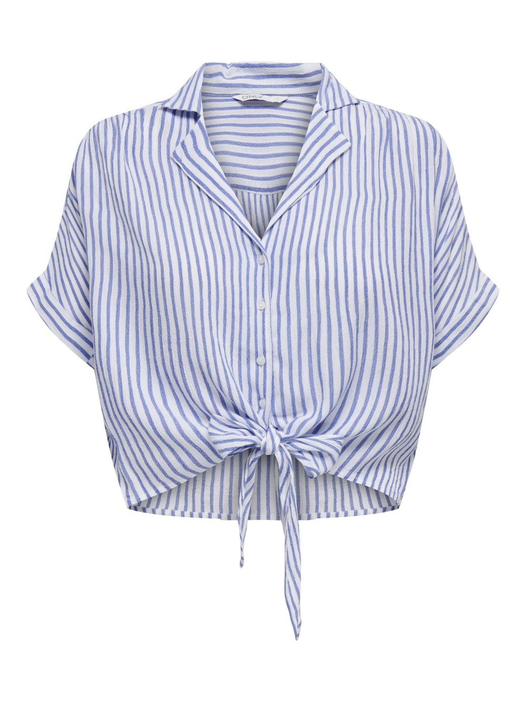 ONLY Blusenshirt verkürzt Halbarm Knoten-Detail ONLPAULA LIFE S/S TIE SHIRT günstig online kaufen