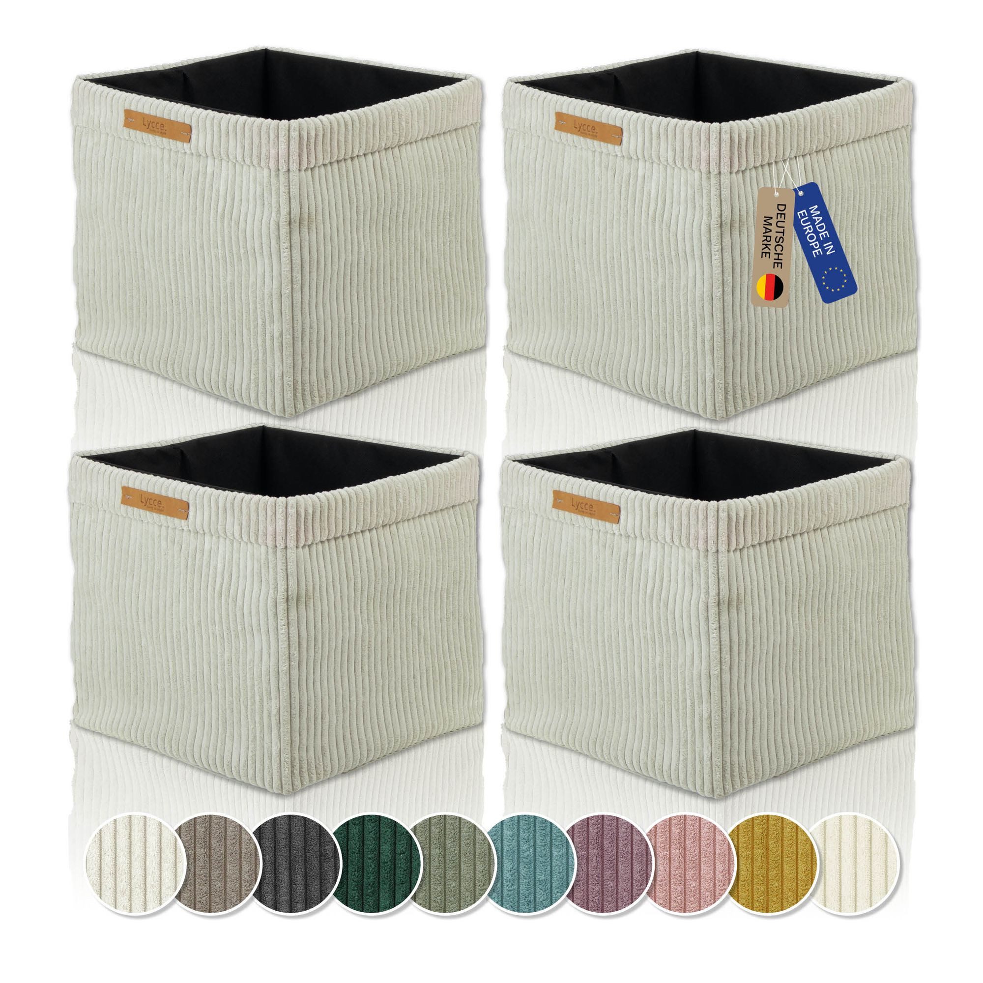 Lycce Regalkorb Kallax Boxen Cord 4er Set beige, faltbare Aufbewahrungsbox günstig online kaufen
