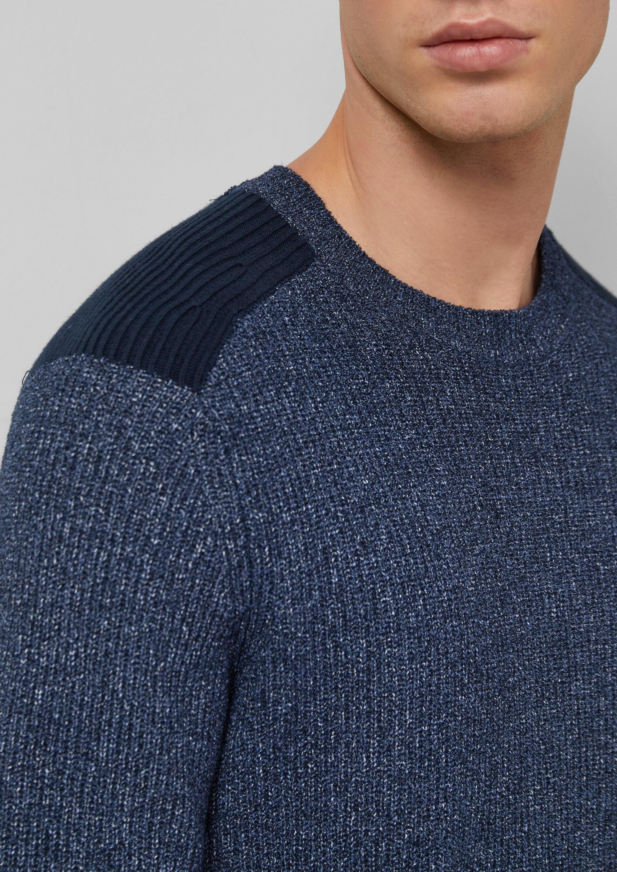 s.Oliver Longpullover Strickpullover Pullover aus Moulinégarn mit Schultereinsätzen