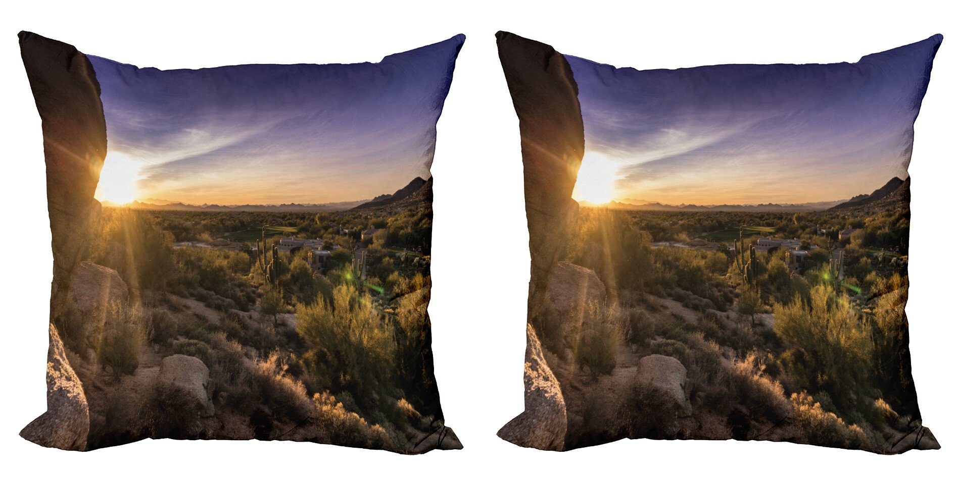 Modern Scenic (2 Arizona Abakuhaus Sandsteine Digitaldruck, Stück), Doppelseitiger Sonnenaufgang Kissenbezüge Accent