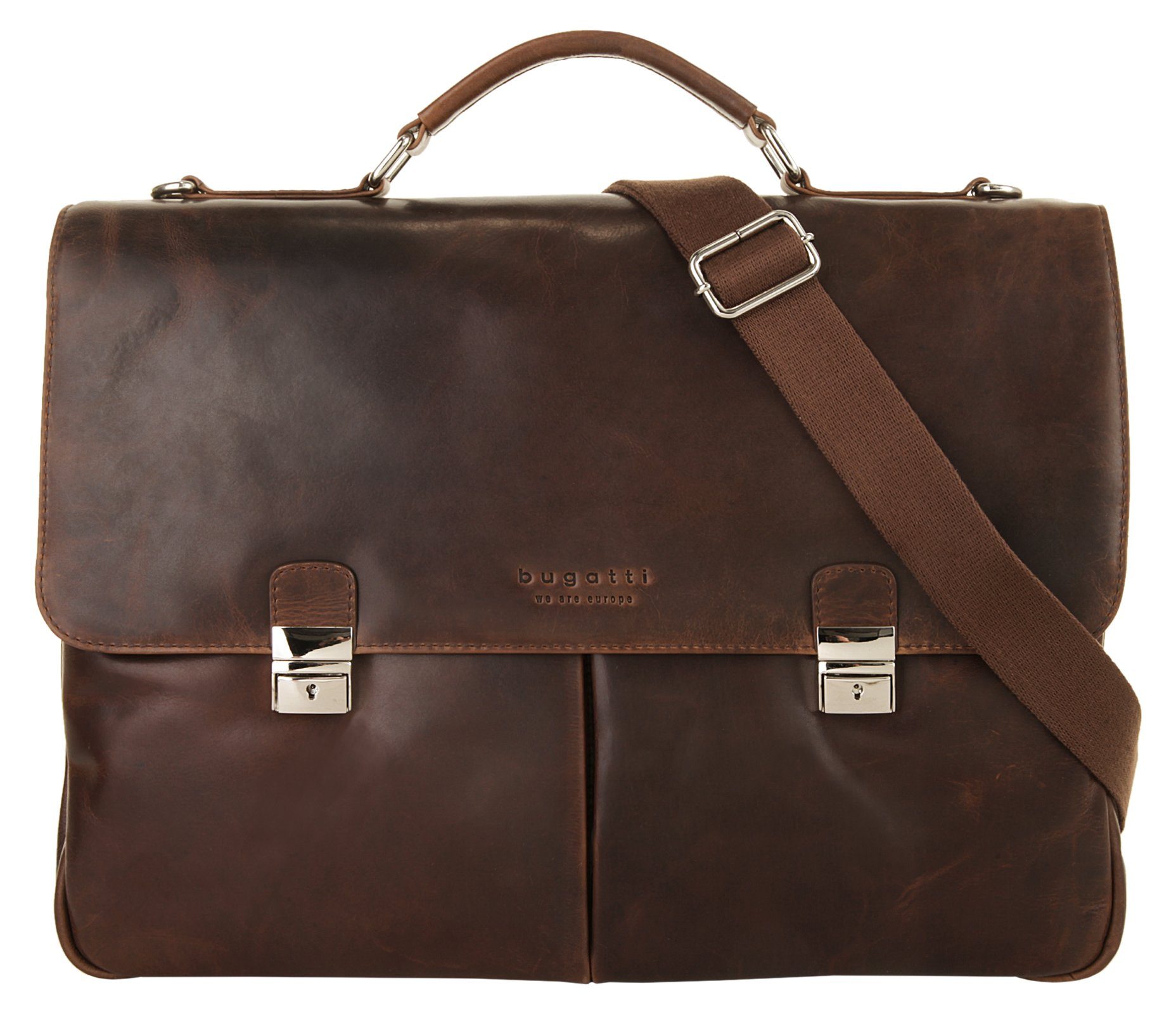 Bugatti Luca Leder Aktentasche 15 Zoll - Business Tasche Mit Laptopfach
