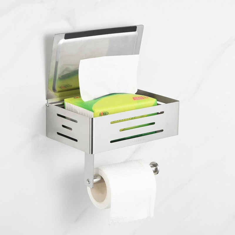 VOSSBACH Toilettenpapierhalter Toilettenpapierhalter Klorollenhalter Feuchttuchspender Feuchttuchbox (1-St), mit Feuchttücherbox