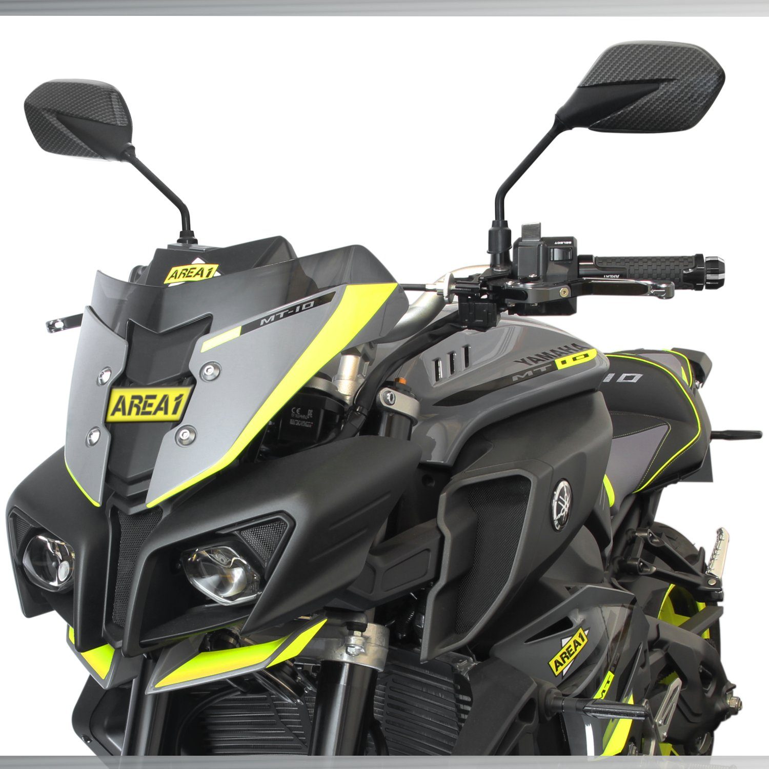 Area1 Motorradspiegel Motorroller Rückspiegel Set im Carbon-Look (inkl. 5 Adapter)