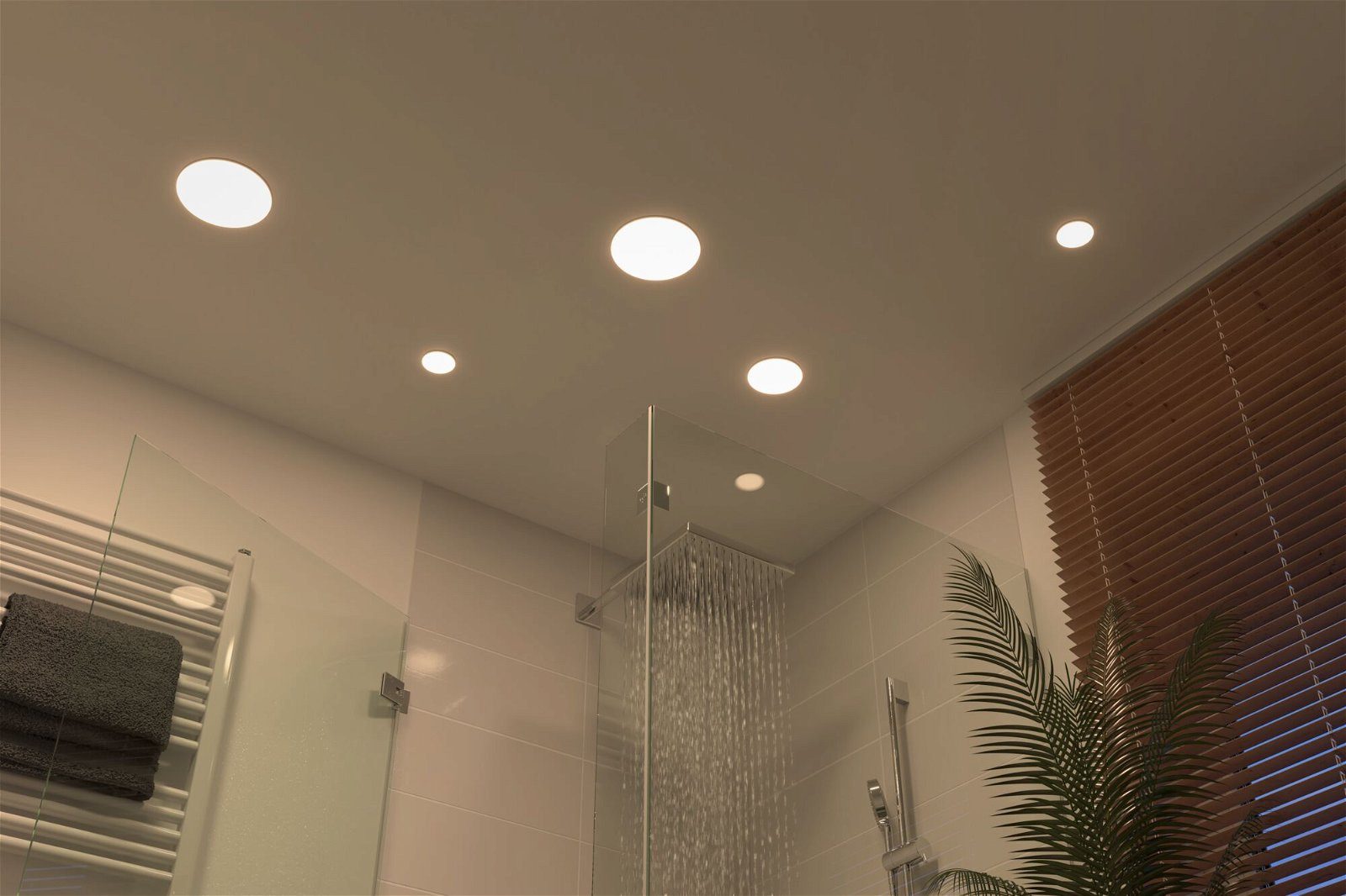 Paulmann LED Einbauleuchte VariFit Veluna IP44 rund 75mm 4,5W 400lm 4000K Satin, LED fest integriert, Neutralweiß, Einbaupanel