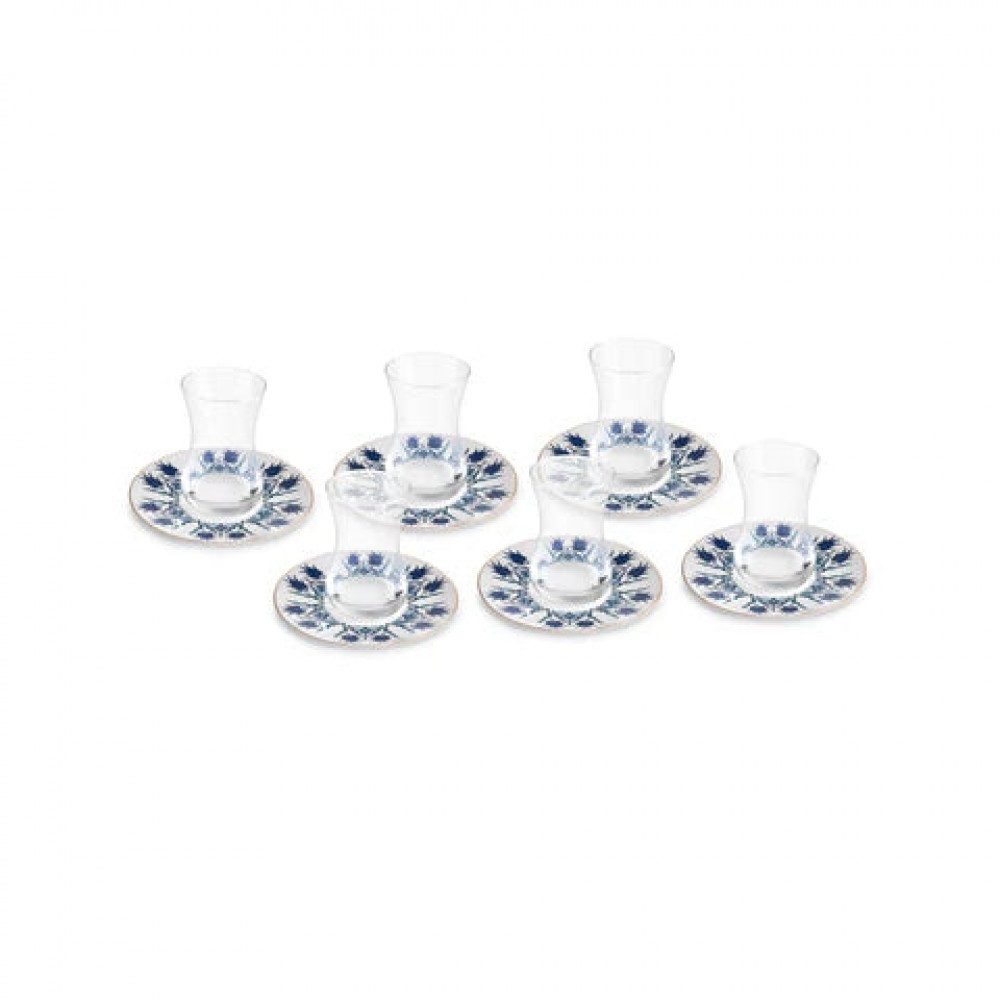 Karaca Teeservice Karaca Iznik Türkisches Teeset 12-teilig, Bone China, 6 Pers.