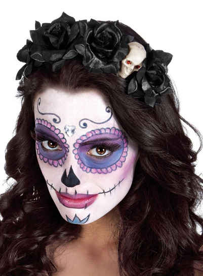 Boland Kostüm Tag der Toten Haarreif Totenkopf, Stimmungsvoller Kopfschmuck für Halloween und Catrina Kostüm