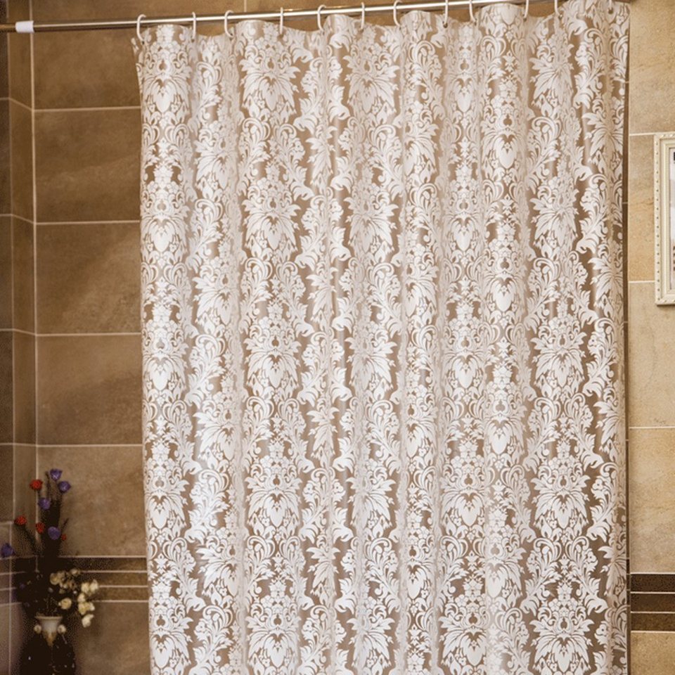Duschvorhang Wasserdicht Duschrollo Badewannenvorhang mit Ringe Textil 240 x 180