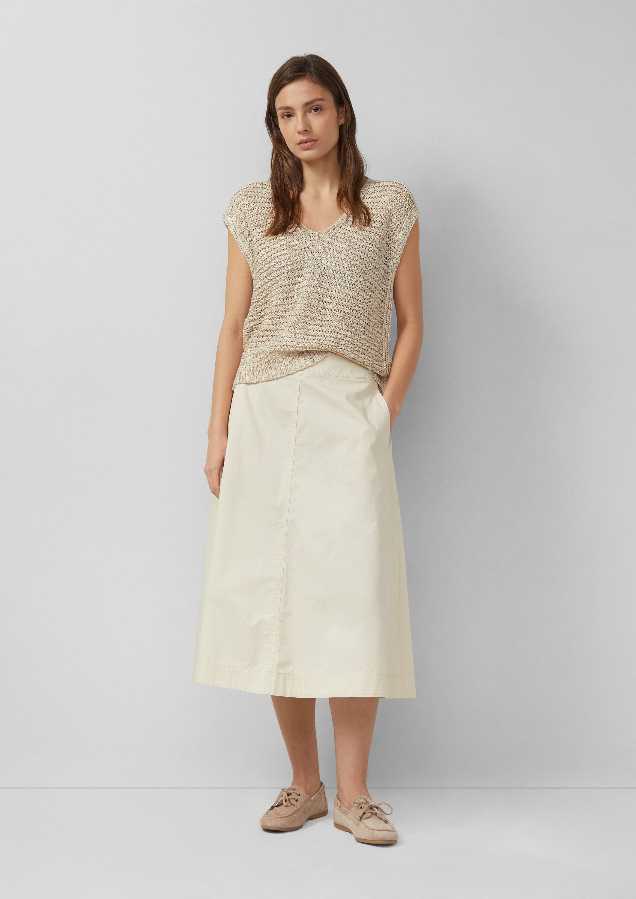 s.Oliver Midirock Rock Baumwoll-Midirock mit Gummizug und Leistentaschen