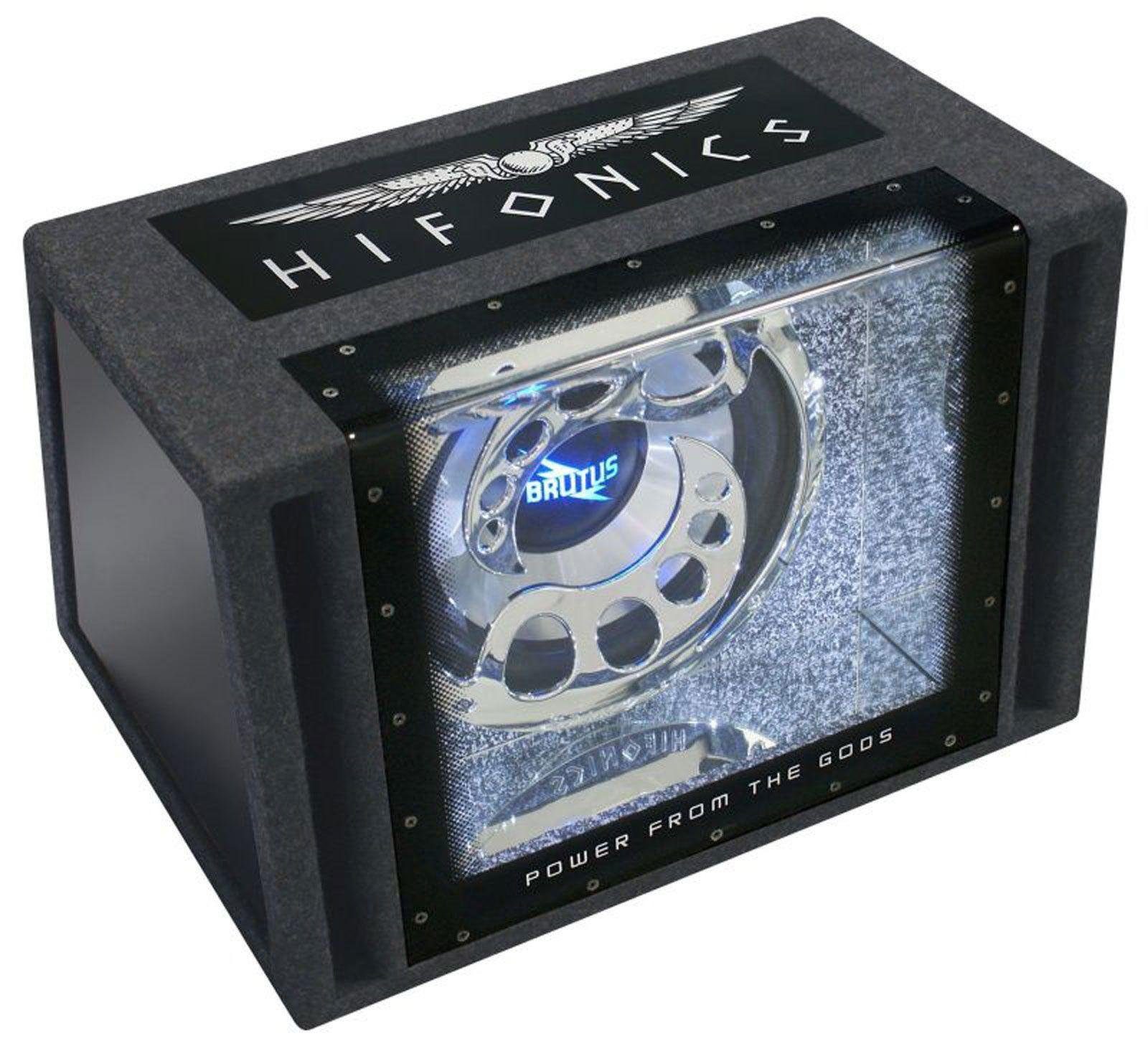 Hifonics Brutus Single-Bandpass BXI12-BP Auto-Subwoofer (400 W, Weiße LED-Innenbeleuchtung) | Auto-Subwoofer