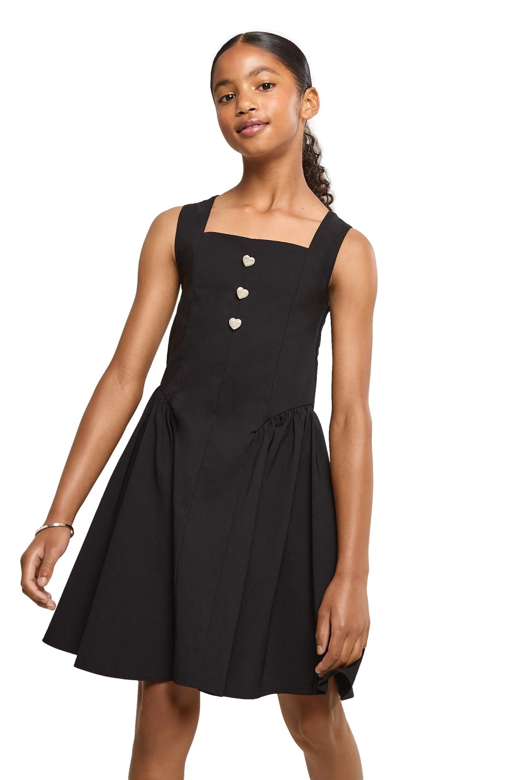 LIPSY Skaterkleid Lipsy Skaterkleid mit Knöpfen, Strass, Herz (1-tlg)