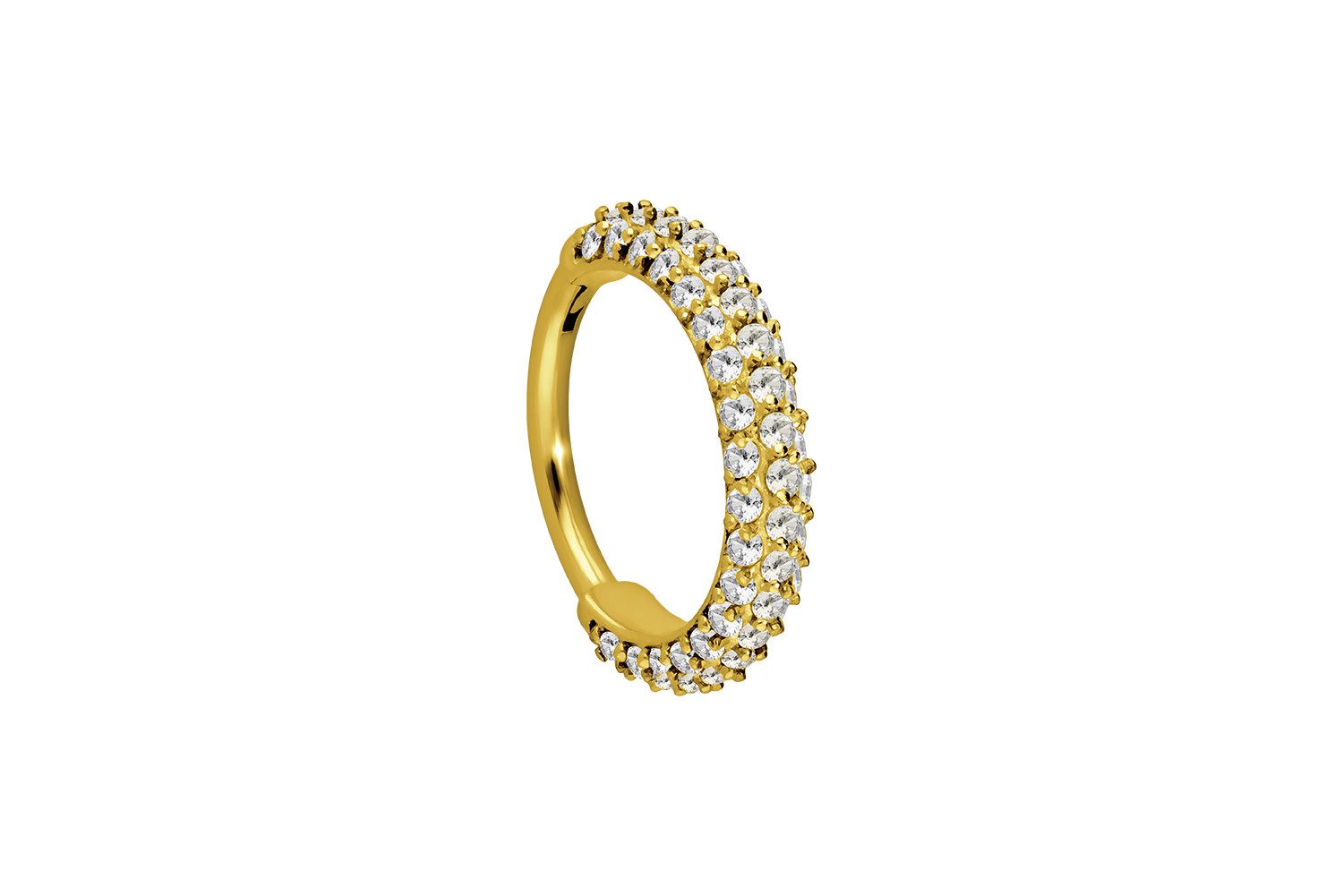 PIERCINGLINE Nasenpiercing Chirurgenstahl Segmentring Clicker KRISTALLRAND günstig online kaufen