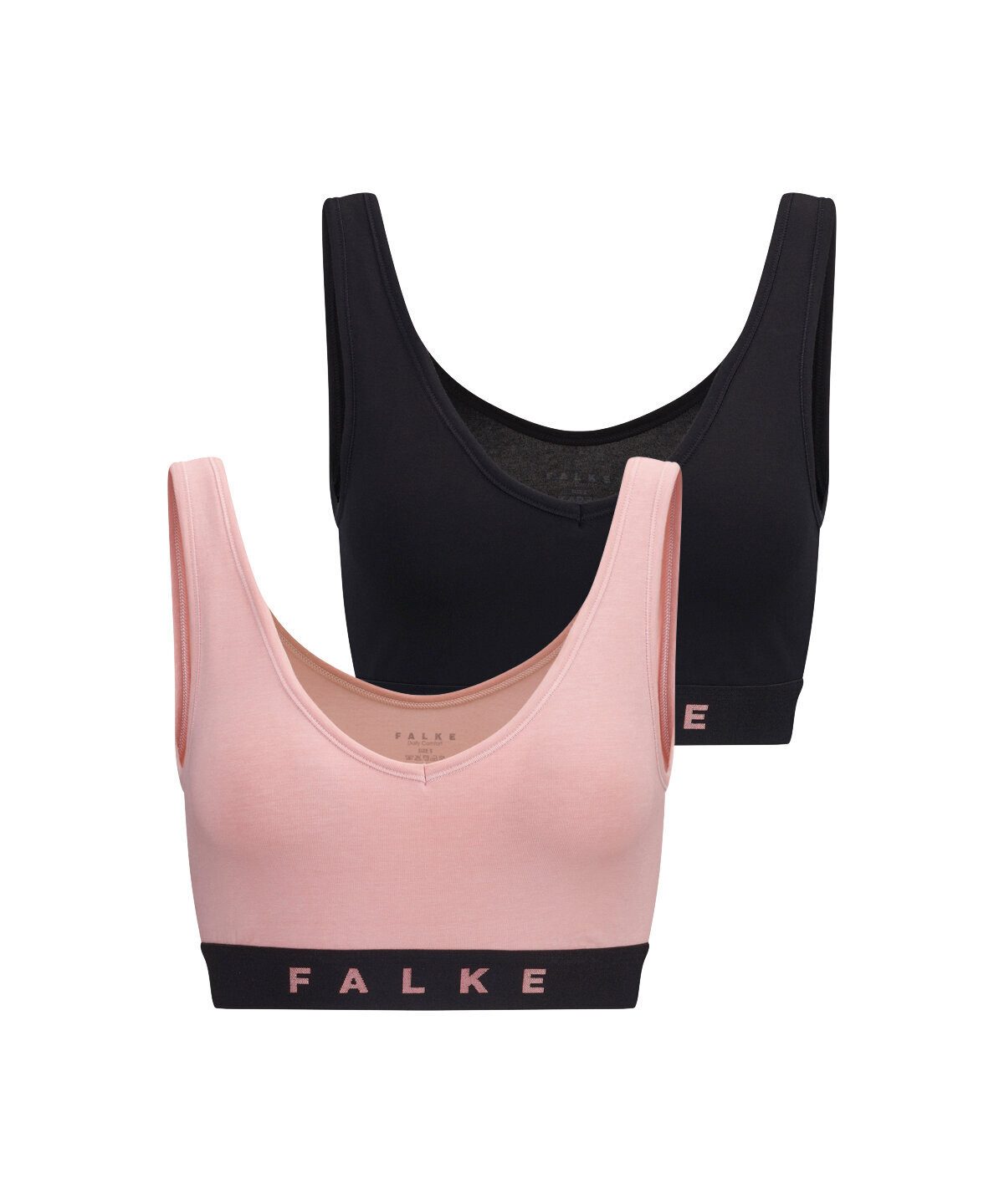 FALKE Bustier Daily Comfort (2er Pack) ohne Bügel, Polster und Verschluss, weich, Cotton-Mix
