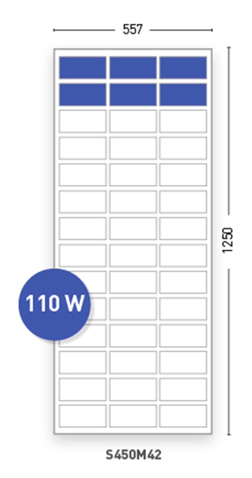 Solara Solarmodul Solara S-Serie Vision begehbar 110Wp 1250x550, 110 W, salzwasserresistent